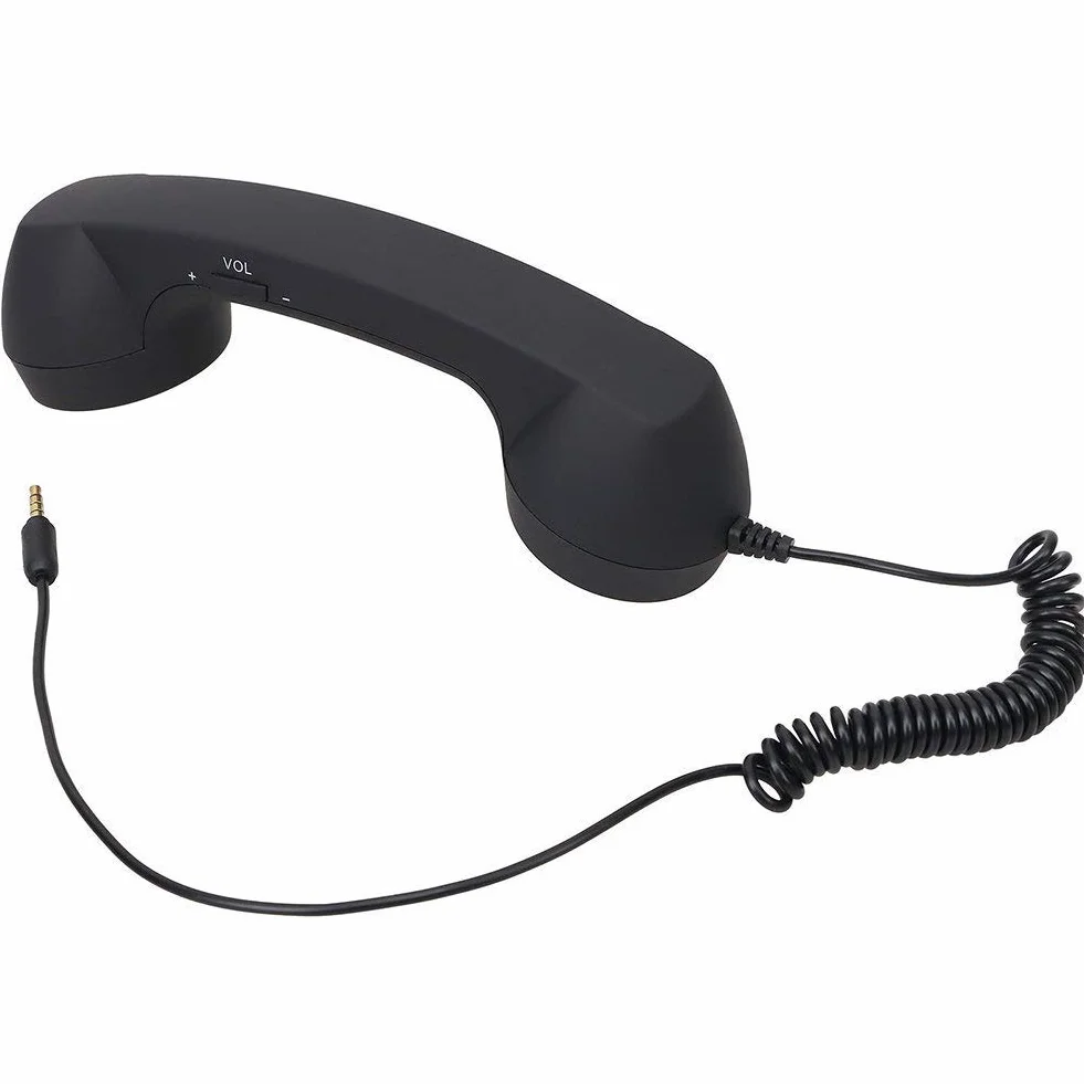 Zestaw słuchawkowy w stylu retro z głośnikiem, mikrofonem, słuchawki do smartfonów i telefonów komórkowych, tabletów, komputerów PC, retro okablowane słuchawki telefoniczne, antyadrowanie, 3,5 mm