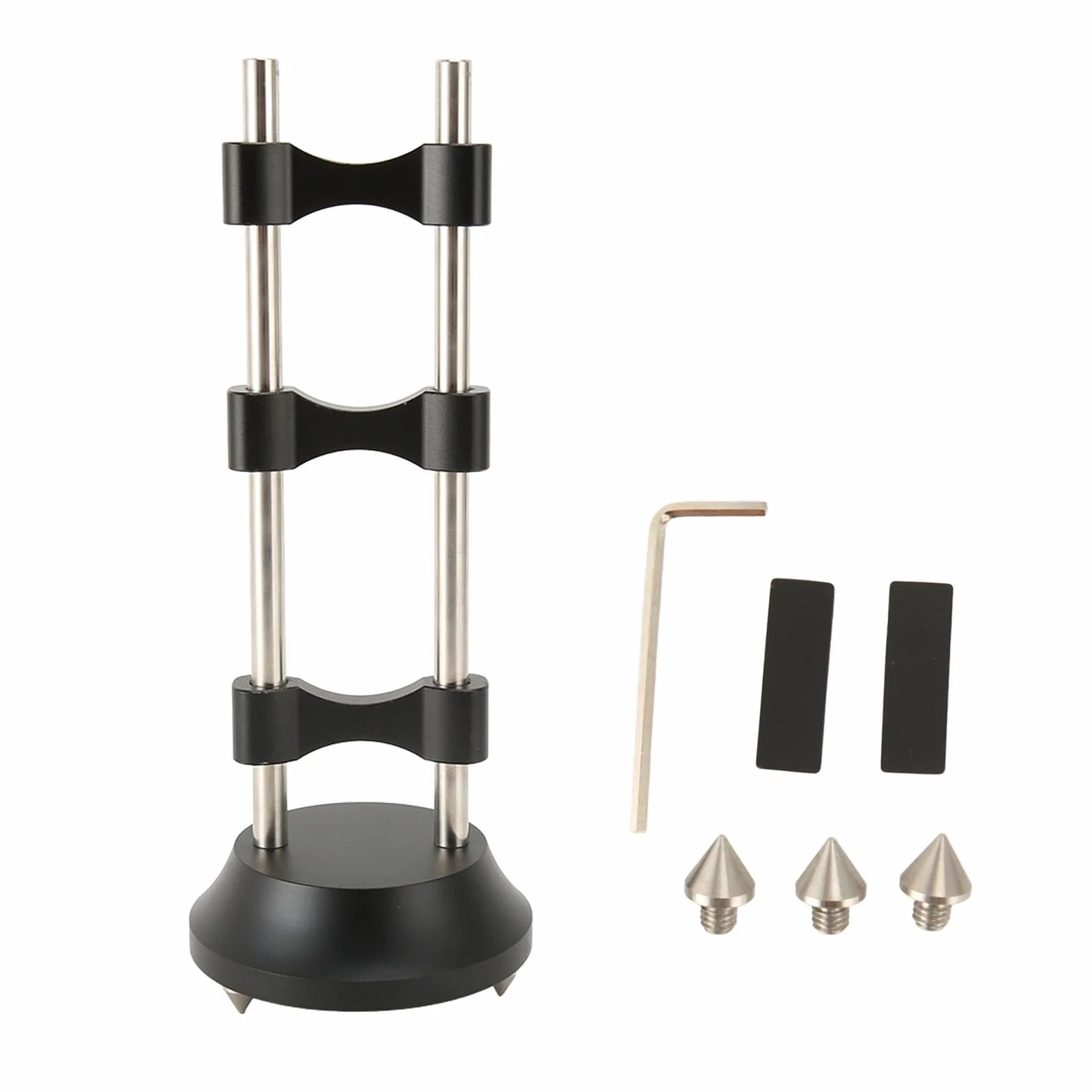 KUIDAMOS Stojak na Kable HiFi Premium Stop Aluminium Redukujący Wibracje Stojak na Organizery na Głośniki i Wzmacniacze 9,8 Cala