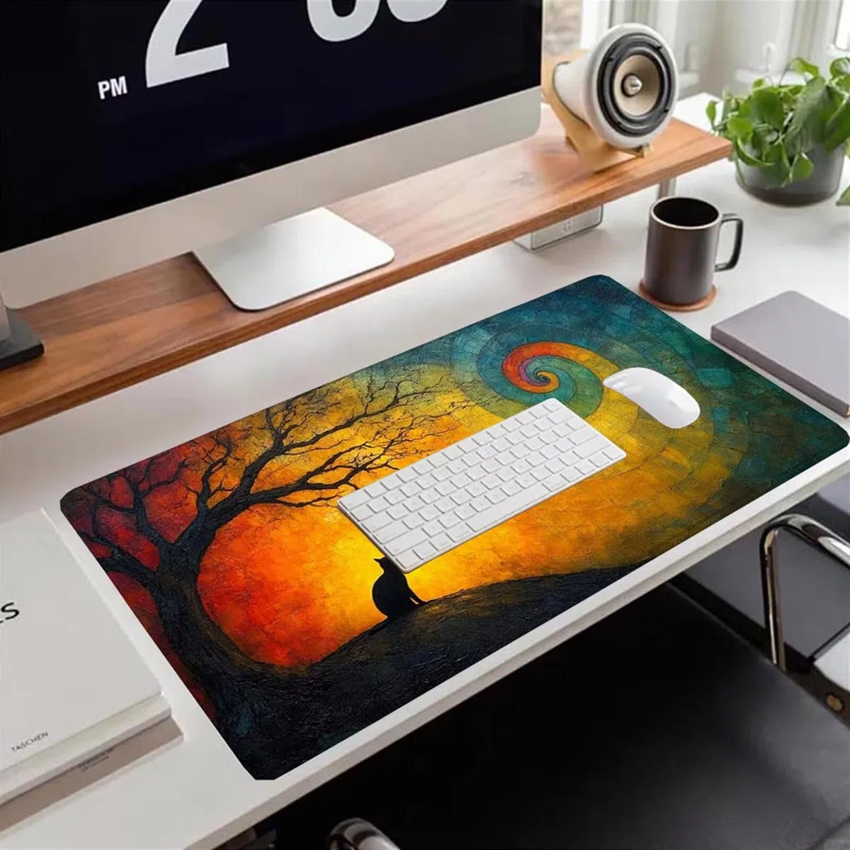 Gamingowa podkładka pod mysz 1200 x 600 x 3 mm, XXL, wodoszczelna, odporna na ścieranie, ze zszytymi krawędziami, kolorowa podkładka na biurko, poprawia prędkość i precyzję, do komputera, laptopa