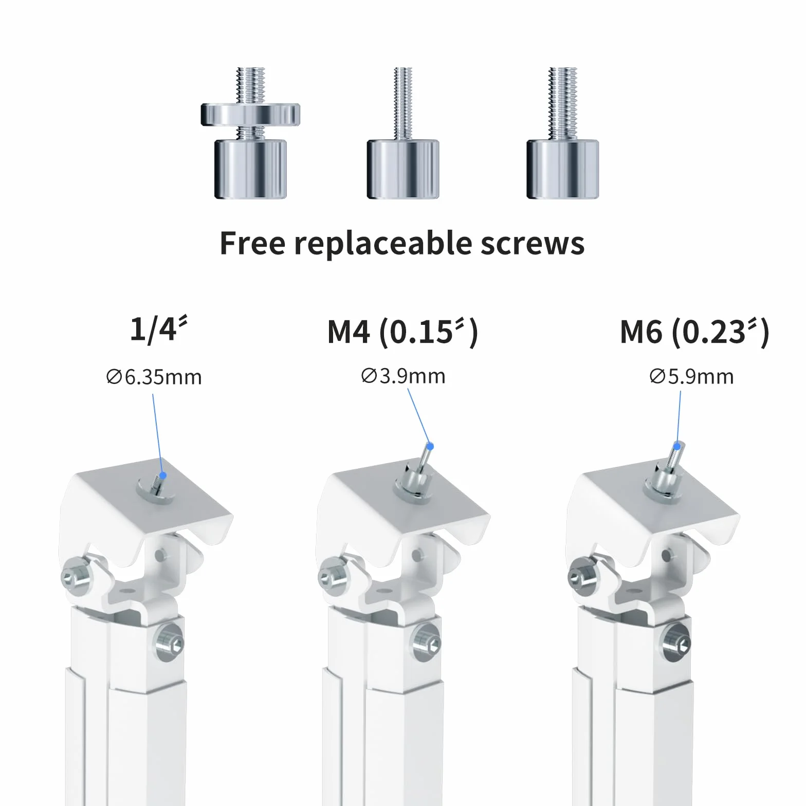 Suptek Przedłużony mini projektor 125 cm uchwyt sufitowy regulowany ścienny z adapterami gwintowanymi PR05LMINIW