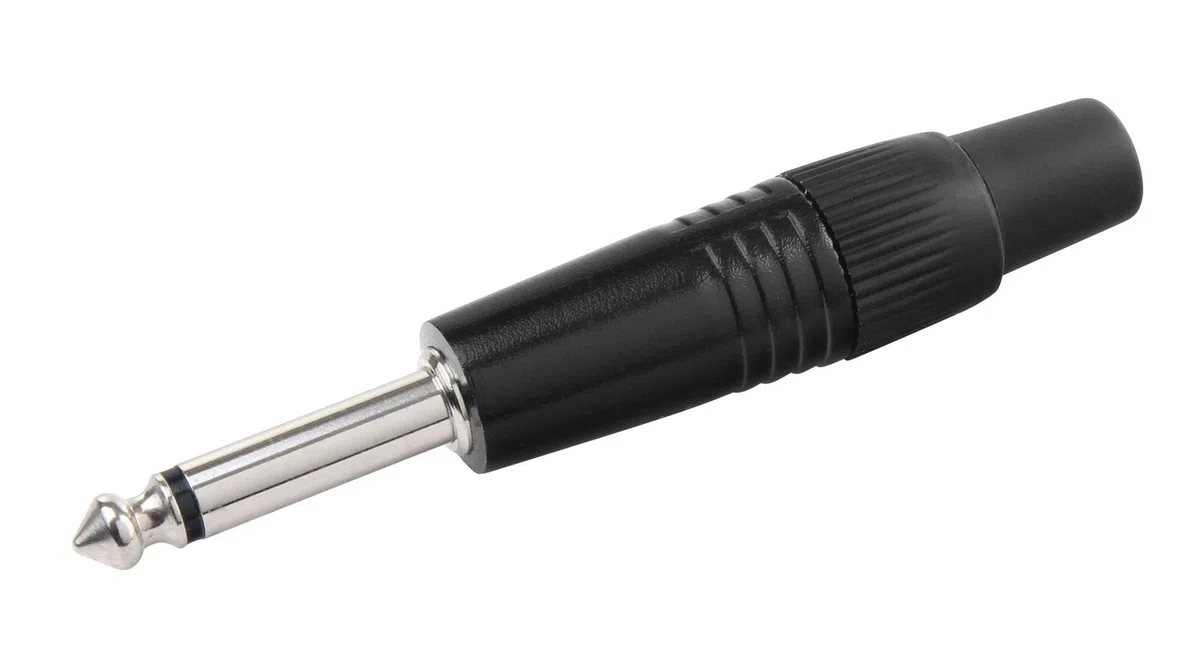 Pronomic Zestaw wtyczek 6,3 mm jack 5 sztuk (do konfekcjonowania kabli, montażu, wysokiej jakości tulejki zaciskowe, stabilna obudowa z odlewu ciśnieniowego), kolor czarny