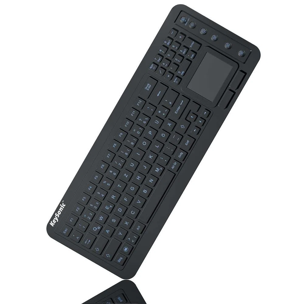 KeySonic KSK-6231 INEL (CH) klawiatura przemysłowa, przewodowa USB z panelem dotykowym, wodoszczelna, pyłoszczelna (IP68), silikon, czarna
