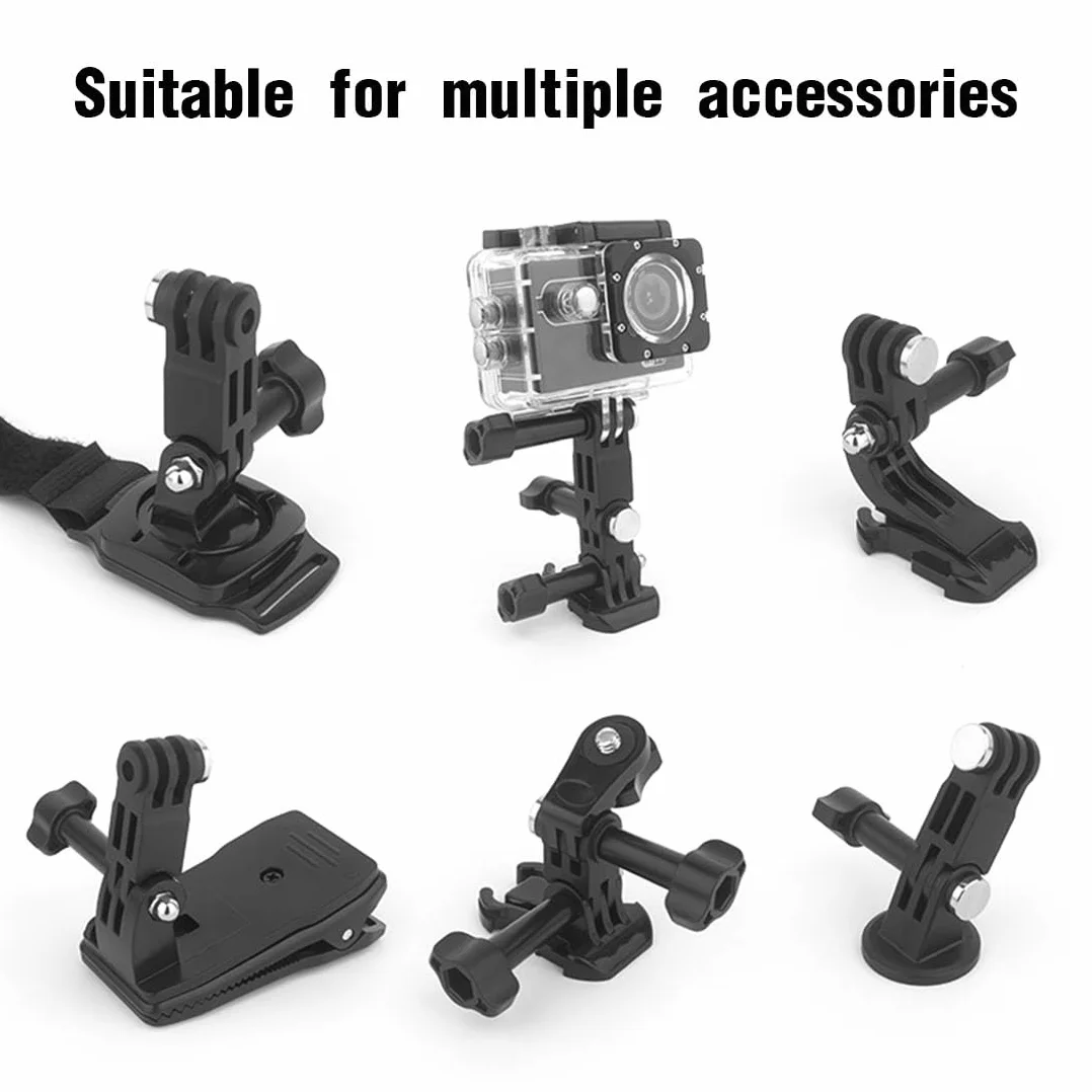 Zestaw 2 regulowanych ramienia przedłużającego, mocowanie na stałe przeguby z krótką i długą śrubą do kamery GoPro Hero 10, 9, 8, 7, 6, 5 i innych kamer sportowych