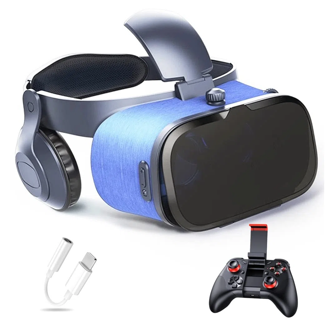 Okulary 3D, Virtual Reality, zestaw słuchawkowy, ochrona oczu, okulary VR do filmów 3D i gier, kontroler Bluetooth do iPhone 13 Pro Max/13 Pro/13/12/11, do Samsung Galaxy S21, Huawei, X. iaomi-Seria nie