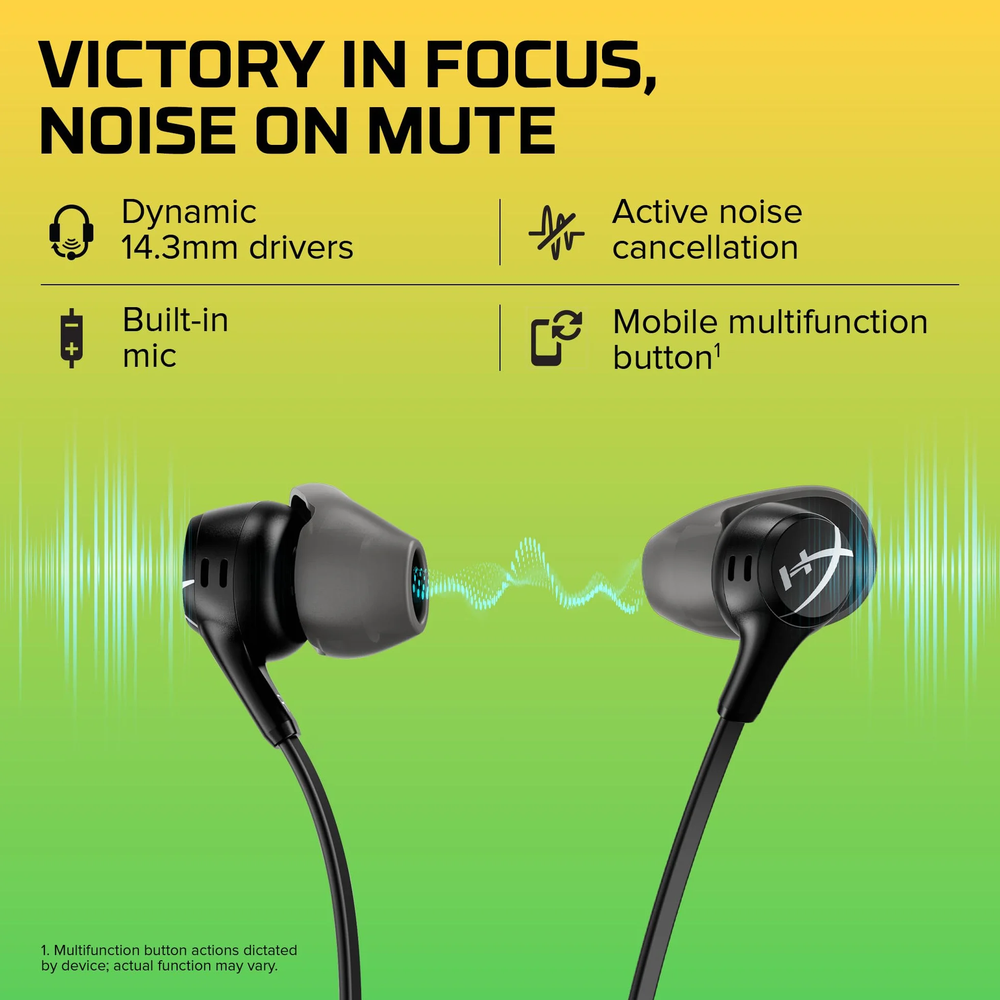 HYPERX Cloud Earbuds II Gaming Earbuds z mikrofonem, czarne
