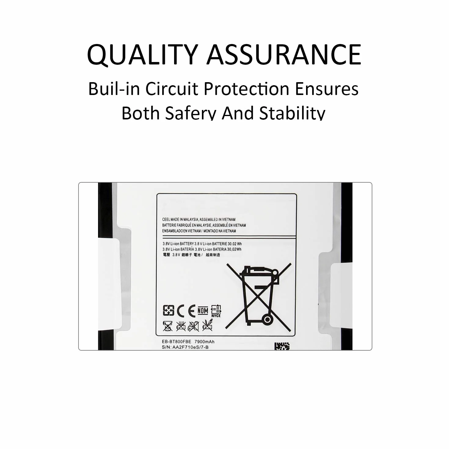 K KYUER 7900mAh EB-BT800FBE Bateria do tabletu Samsung Galaxy Tab S 10.5 SM-T800