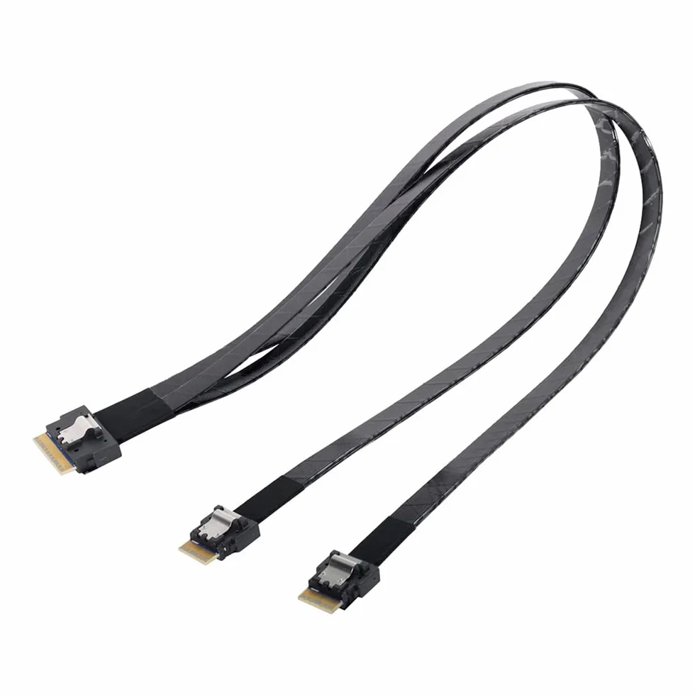 PCI-E Ultraport Slimline SAS 4.0 SFF-8654 8i 74-pin do podwójnego SFF-8654 4i 38-pin kabel 40 cm