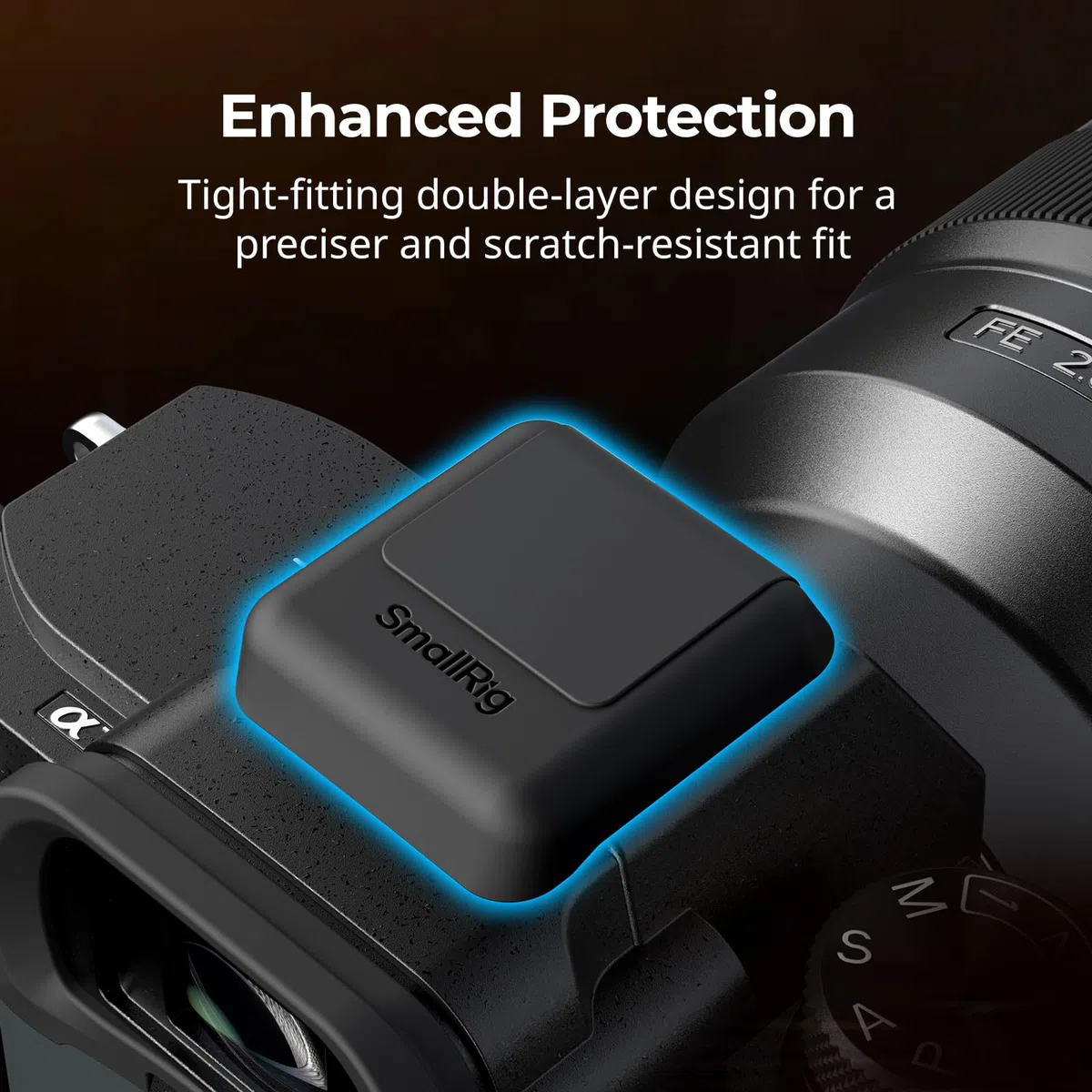 SMALLRIG Osłony na gniazdo lampy błyskowej, 2-pak, w całości czarne, osłony na gniazdo lampy błyskowej dla Sony Alpha 1 / 1 II / 9 III / 7 IV / 7 V / 7R V / 7S III / 7R IV, szczelne na kurz, szczelne