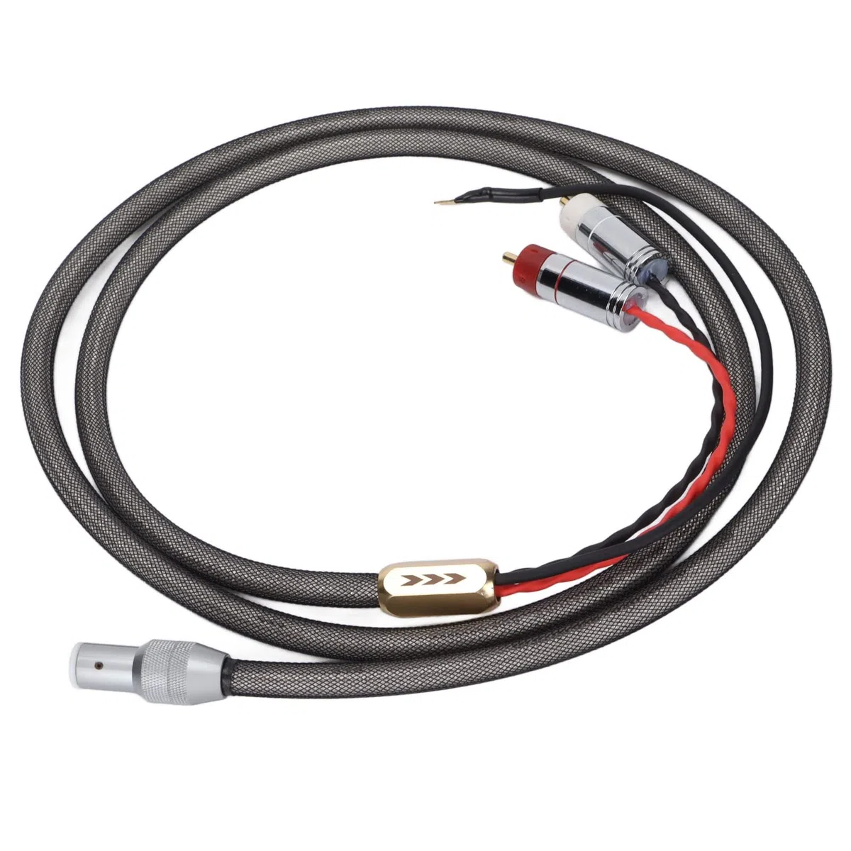 Kabel do Gramofonu, XS-0609 Kabel do Ramienia Gramofonowego z Winylem z Kablem Uziemienia Posrebrzany Kabel RCA na 5-pinowy Kabel XLR do Gramofonu Gramofonowego(2M)