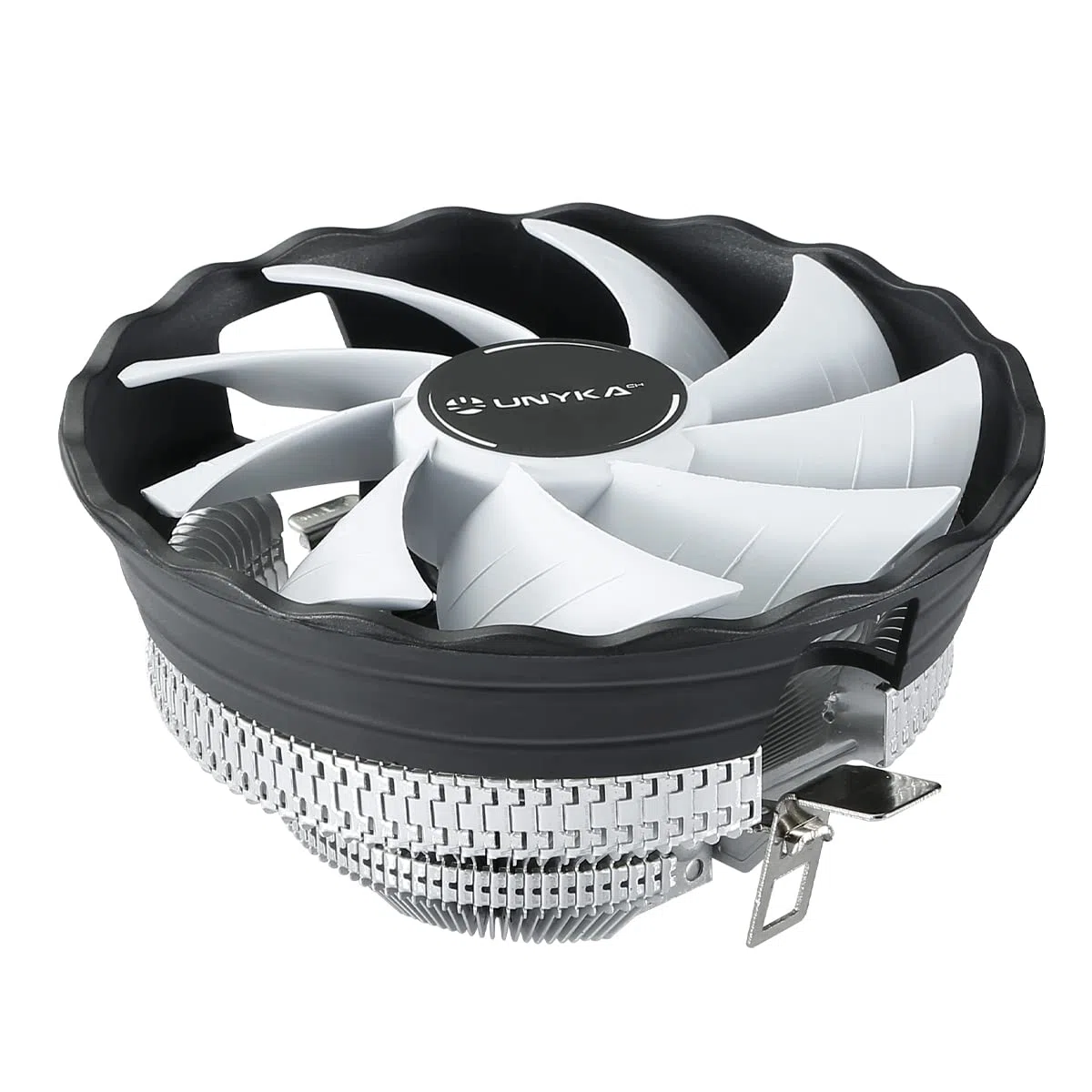 Unykach Radiator procesora Jotun DF 120 White, Ultra cicha stożkowa konstrukcja z 9 łopatkami, biały wentylator i uniwersalny multijack kompatybilny z tłumem procesorów