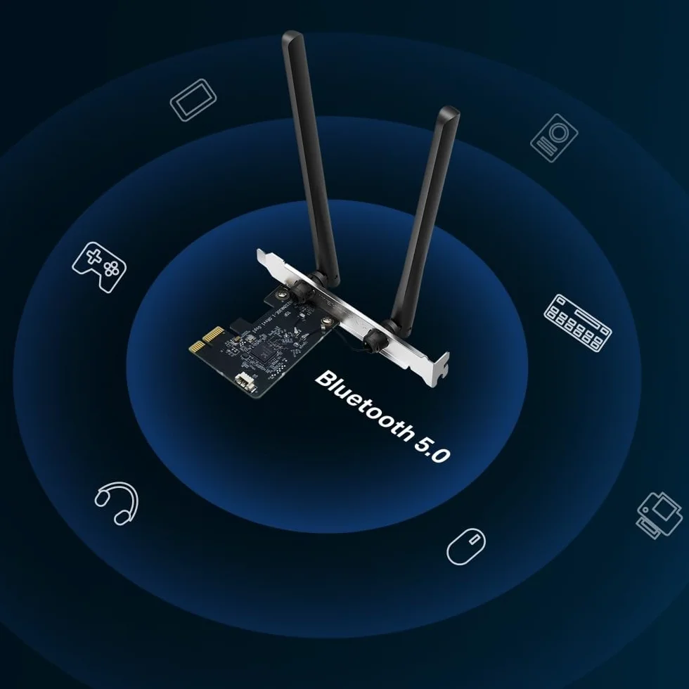 Mercusys TP-Link MA30E dwuzakresowy adapter Wi-Fi AC1200Mbps, Bluetooth 5.0, dwie anteny o wysokiej wydajności, MU-MIMO, WPA3, Windows 11/10