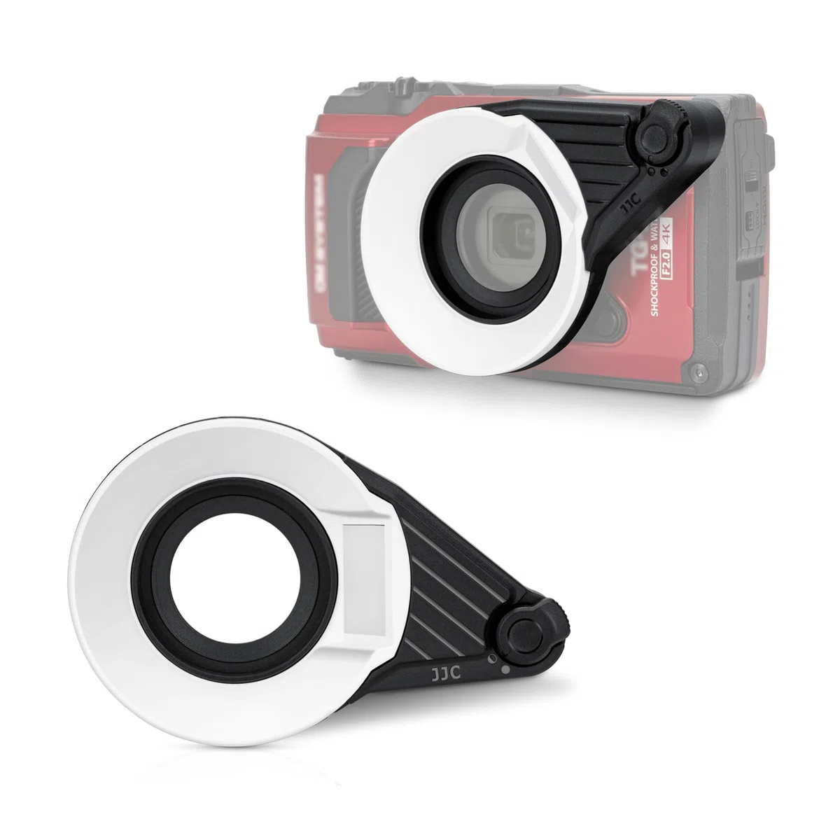 JJC Dyfuzor lampy błyskowej FD-1 do kamer Olympus Tough TG-7 TG-6 TG-5 TG4 TG3 TG2 TG1, obsługa w pełni rozproszonego i półotwartego światła dyfuzyjnego, dedykowany pierścień dyfuzora błyskowego