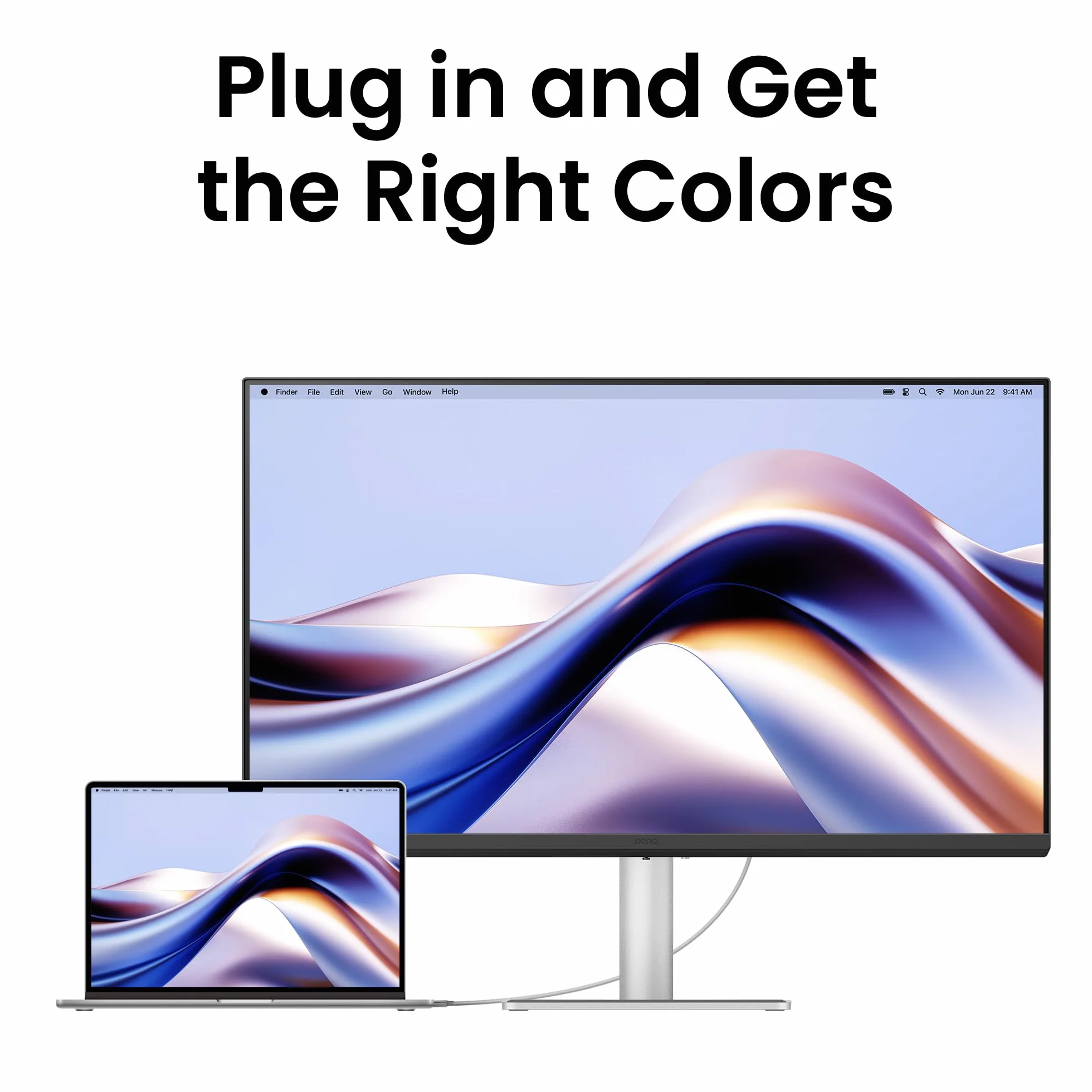 BenQ MA270U 27" 4K 3840 x 2160 monitor do MacBooka Pro/Air, Dual USB-C, zasilacz 90 W, Mac Color Match, koncentrator USB, kontrola jasności i głośności, regulacja wysokości i kąta nachylenia, gama
