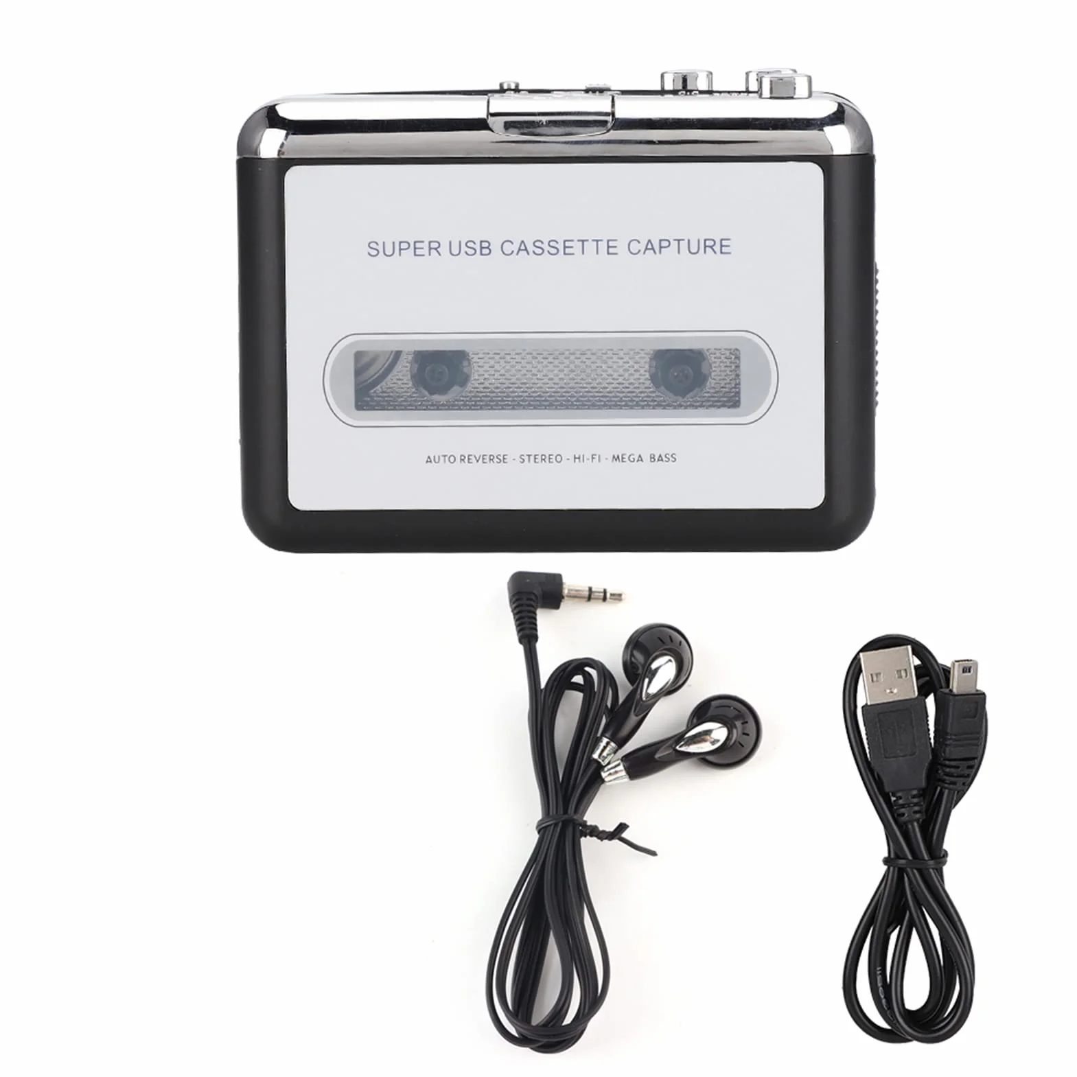 Kassettenrekoder Przenośny Odtwarzacz Taśm USB na MP3 Stereofoniczny Odtwarzacz Muzyki