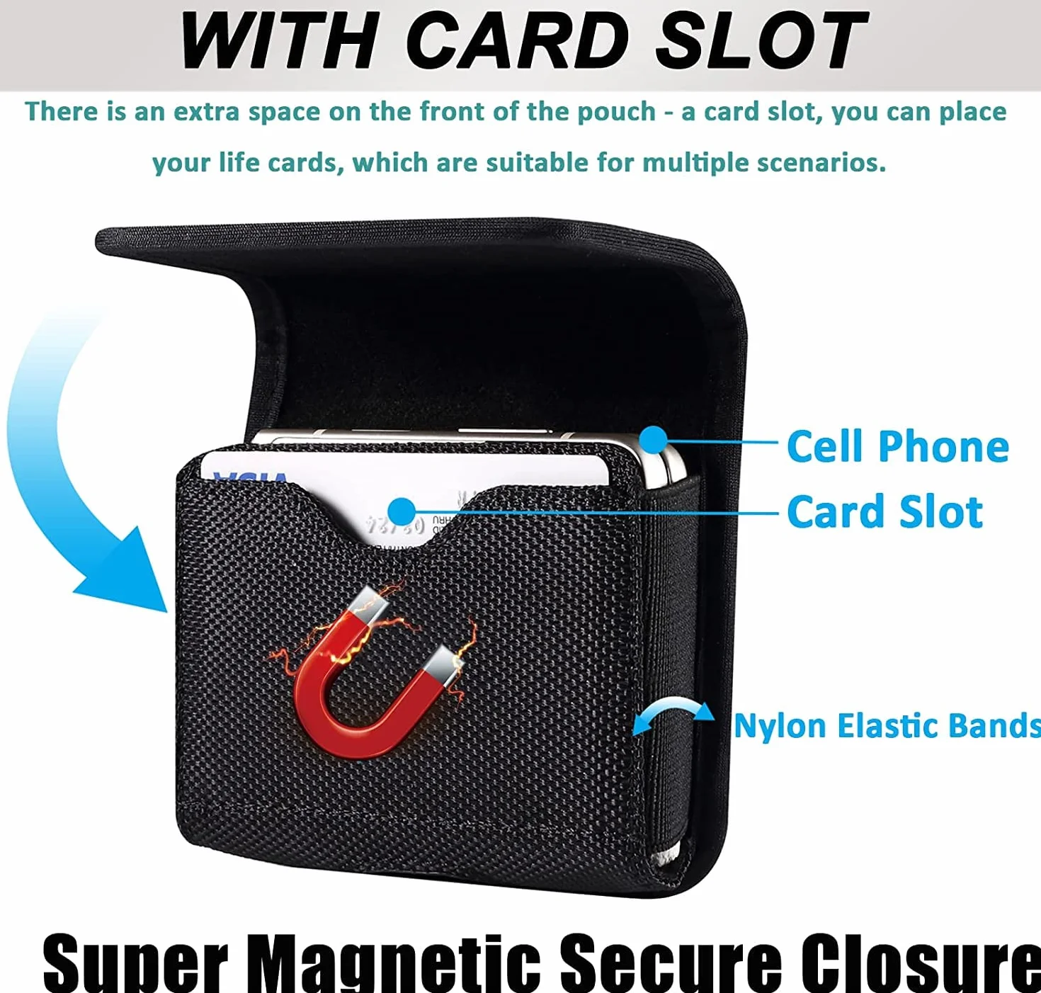 Miimall Etui na telefon Samsung Galaxy Z Flip 5, nylonowe etui na telefon z klipsem na pasek, odporne na zużycie, etui na talię do Galaxy Z Flip 4/Flip 3, Motorola Razr 40 Ultra, Huawei P50