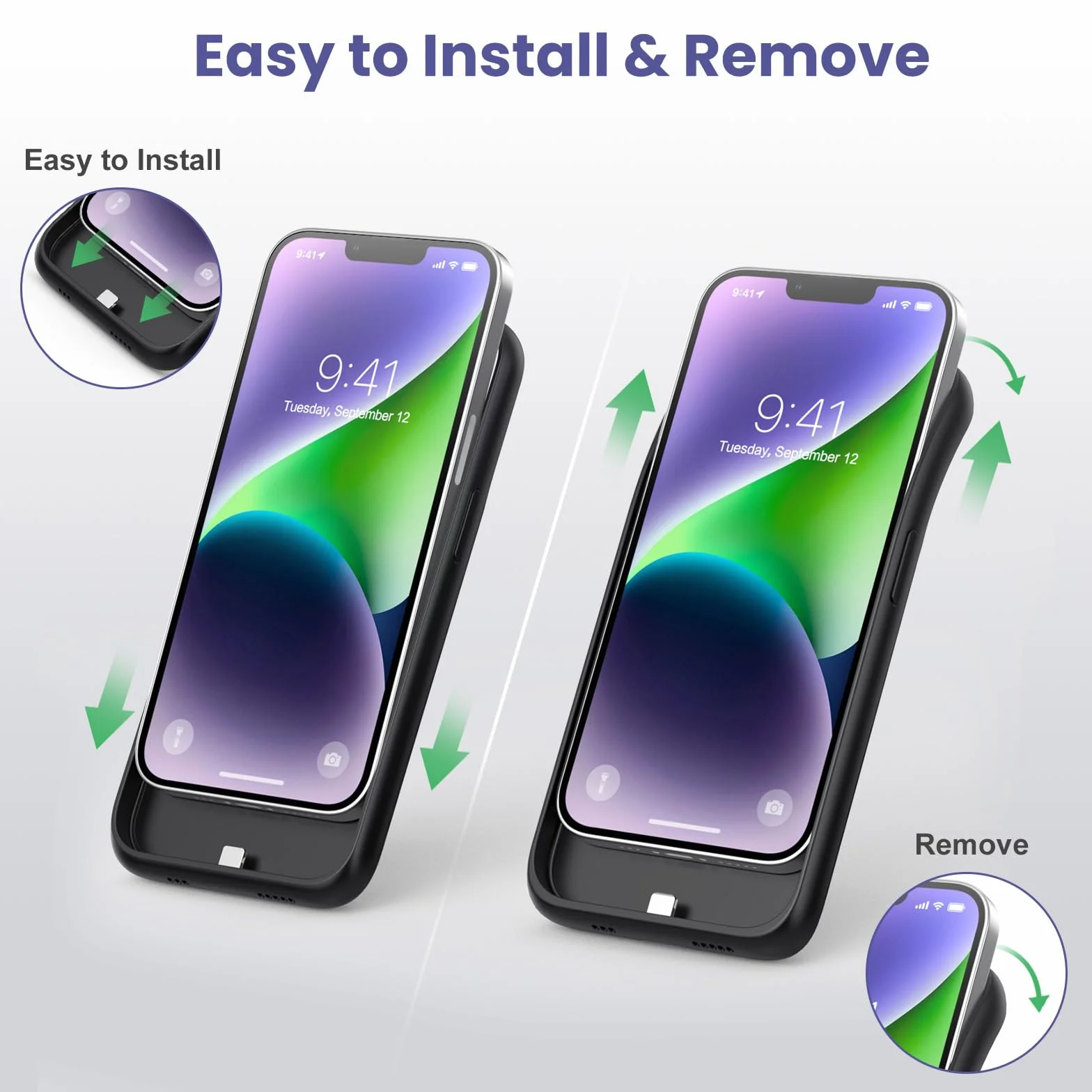 Ekrist Etui na baterię do iPhone 13/13 Pro/14, 7500 mAh Smart Battery Case, dodatkowa bateria do ładowania, 2023, nowe przenośne etui na telefon komórkowy, zdejmowany powerbank, etui na telefon