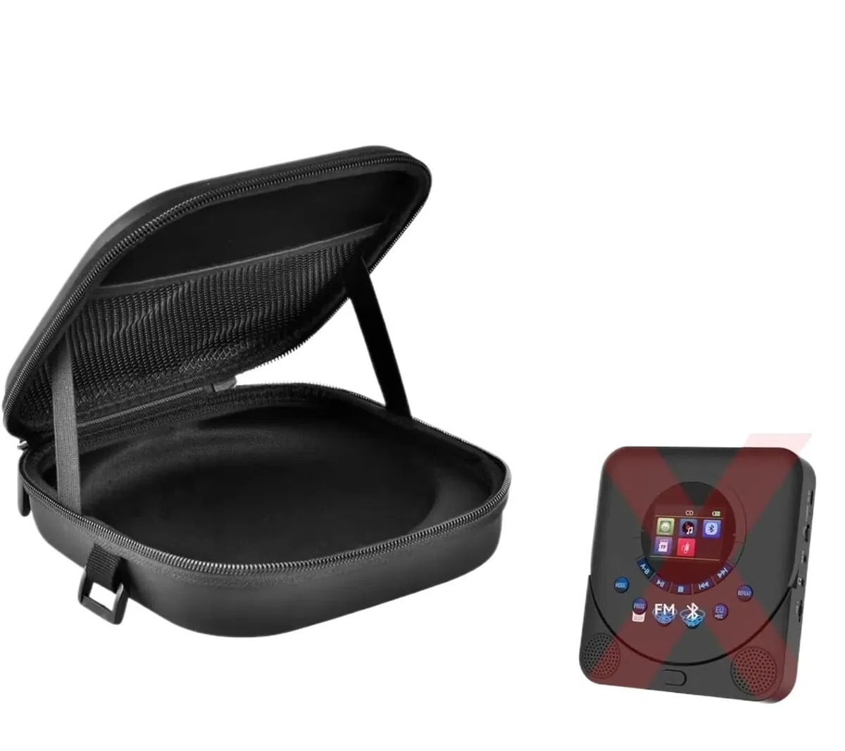 Torba do przechowywania płyt CD, Przenośny futerał na odtwarzacz CD z paskiem, przeznaczony do noszenia w podróży Deluxe