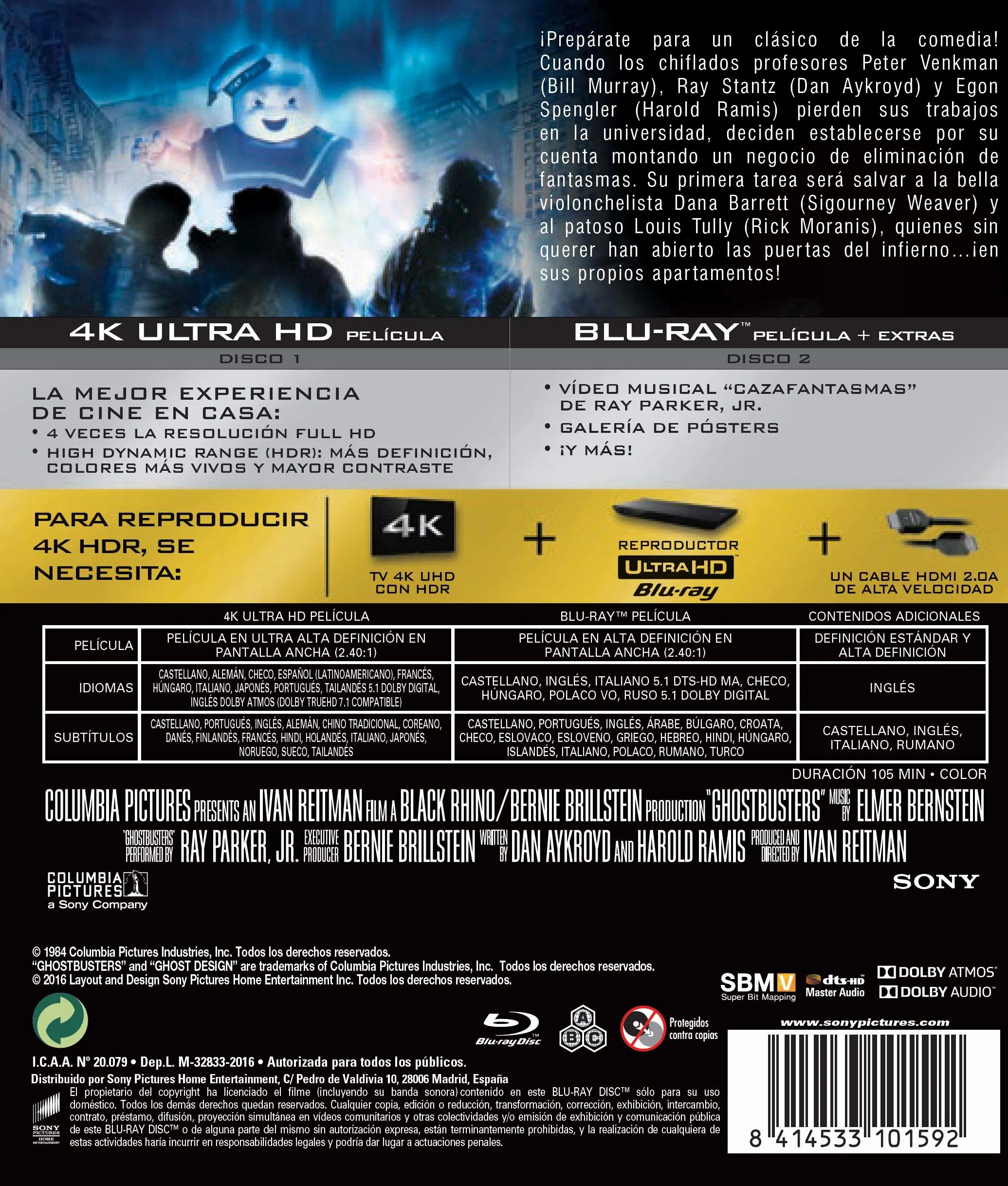 Los Cazafantasmas 4K UHD Blu-ray