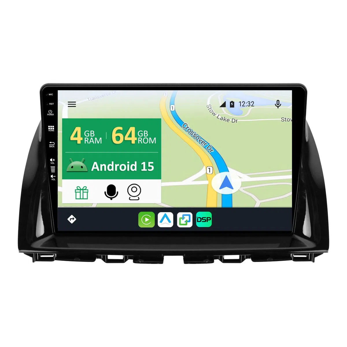 [6G + 128G] IPS 10,1" Android 15 radio samochodowe do Mazda CX-5 2012-2017 z nawigacją Octa Core-[wbudowany CarPlay/Android Auto/DSP/Mirror Link/GPS Navi/360 Camera/Bluetooth 5.0/WiFi/USB