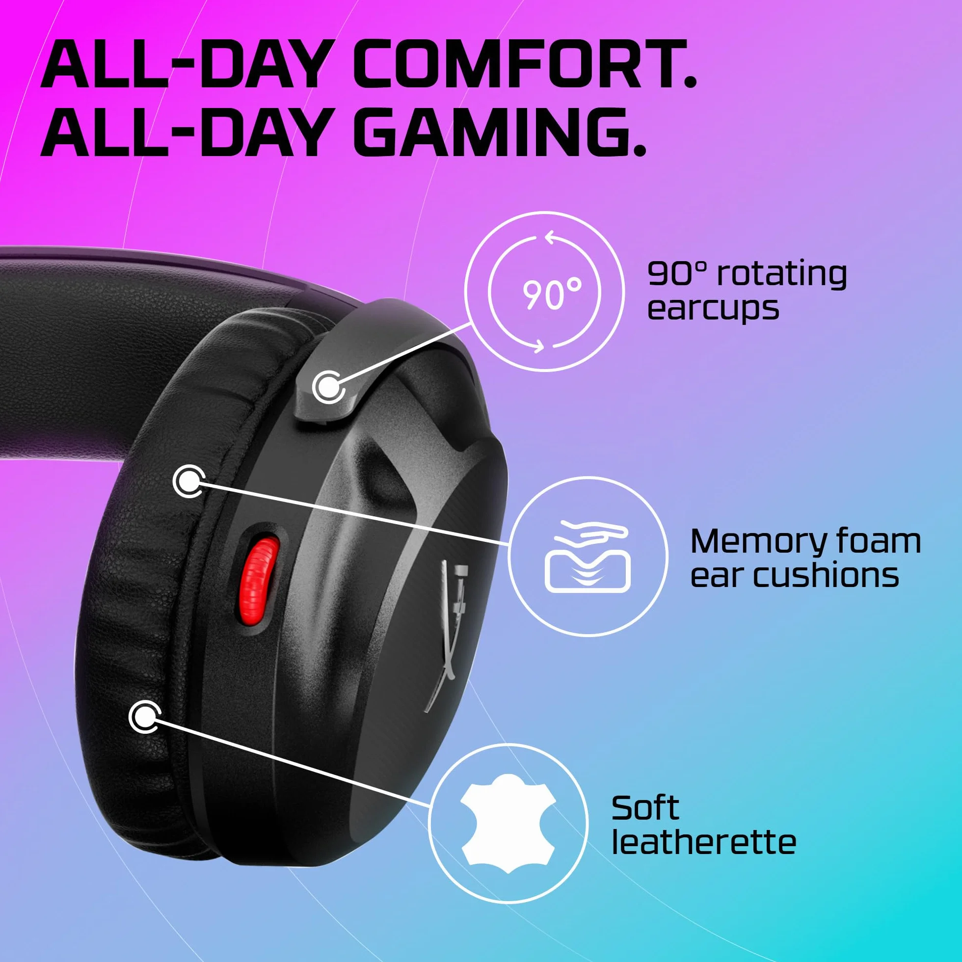 HYPERX Cloud Stinger 2 nauszny zestaw słuchawkowy z mikrofonem 50 mm PC czarny