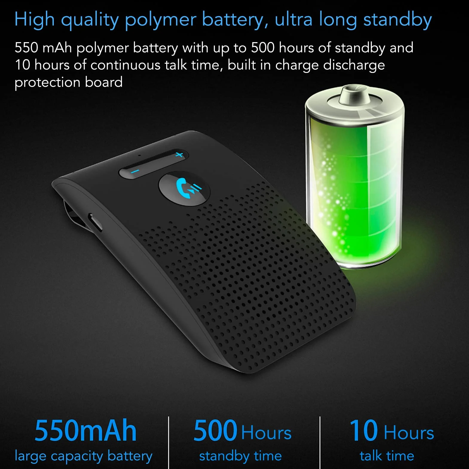 Samochodowy Zestaw Głośnomówiący, Bezprzewodowy Adapter Odbiornika Osłony Przeciwsłonecznej Bluetooth do Samochodu, Głośnik MP3, z Klipsem z Tyłu