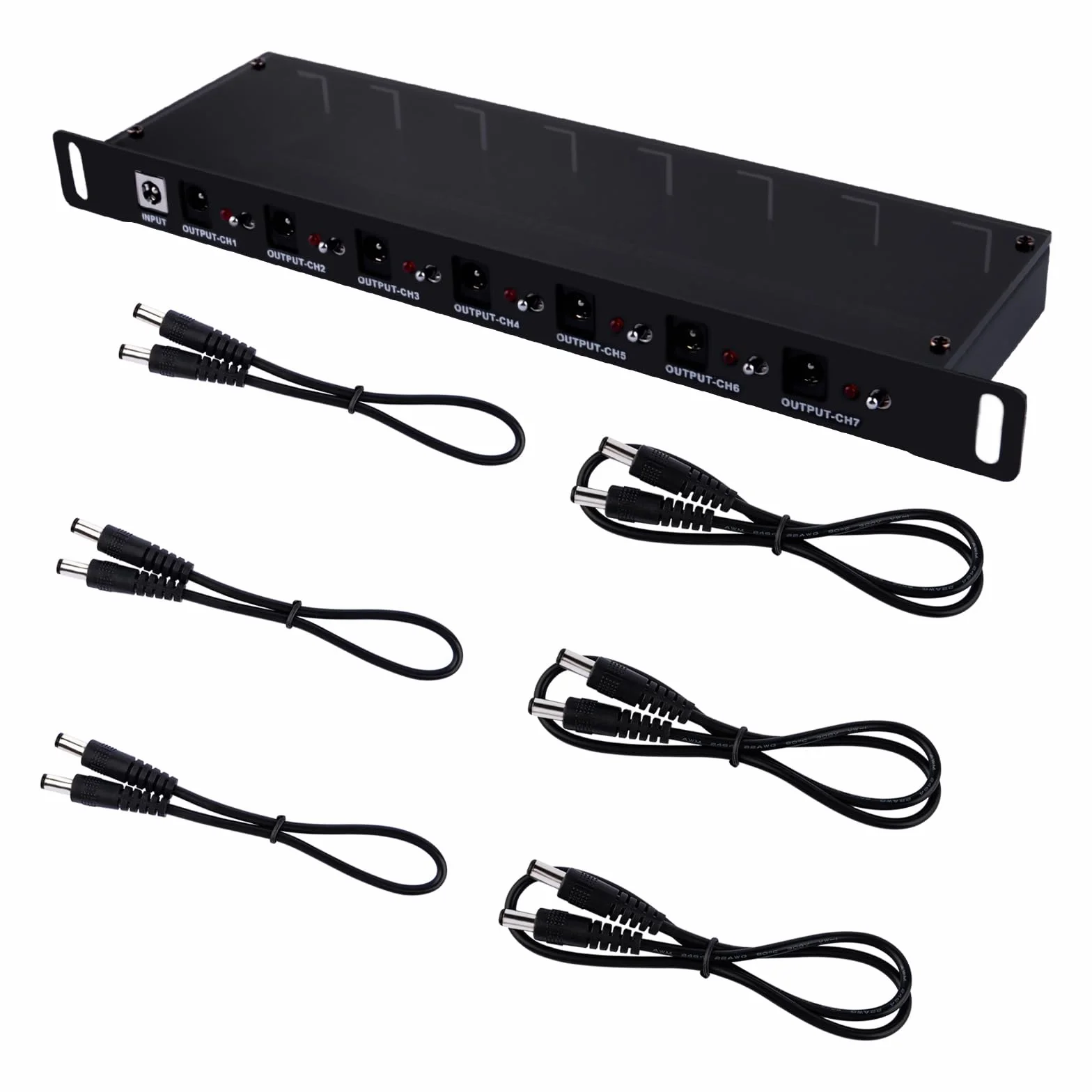 GeeekPi 10-calowy rack PDU DC PDU Lite 7-CH 0.5U Rack-Mount Power Distribution Unit