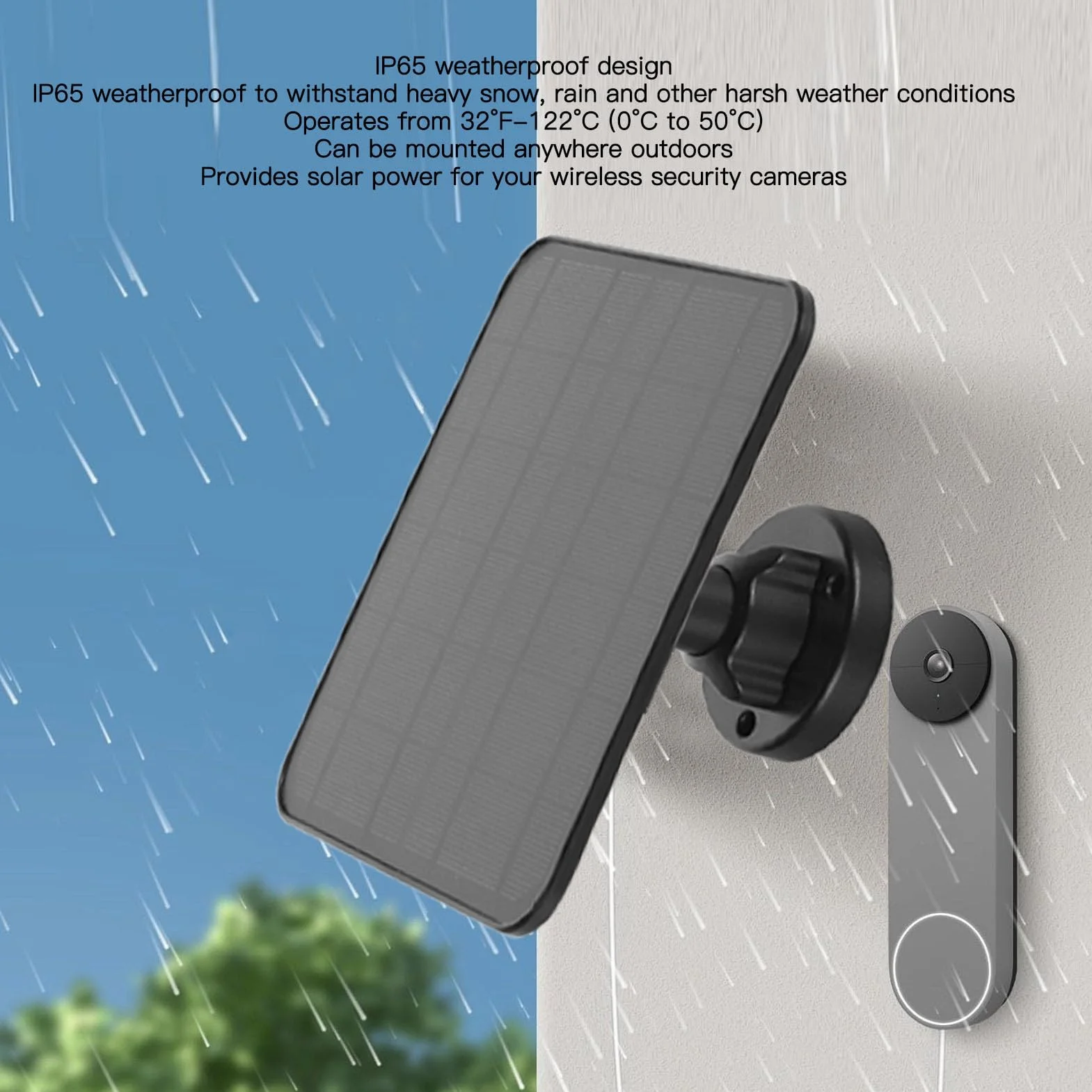 Panel Słoneczny 12 W do Kamery Zewnętrznej, Przenośny Zestaw ładujący Zasilany energią słoneczną, Wodoodporny Magnetyczny Zasilacz Słoneczny z ładowaniem IP65, Regulowany (BLACK)