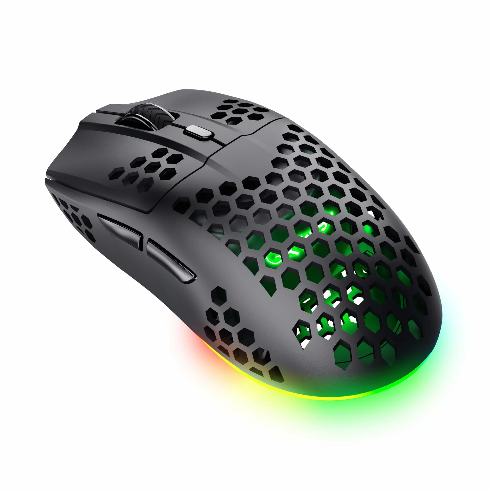 Trust Bezprzewodowa mysz gamingowa GXT 929 Helox, superlekka bezprzewodowa mysz 75 g, żywotność baterii 80 h, odbiornik micro USB 2,4 GHz, regulowany DPI (800-4800) do gier, laptopa, czarna