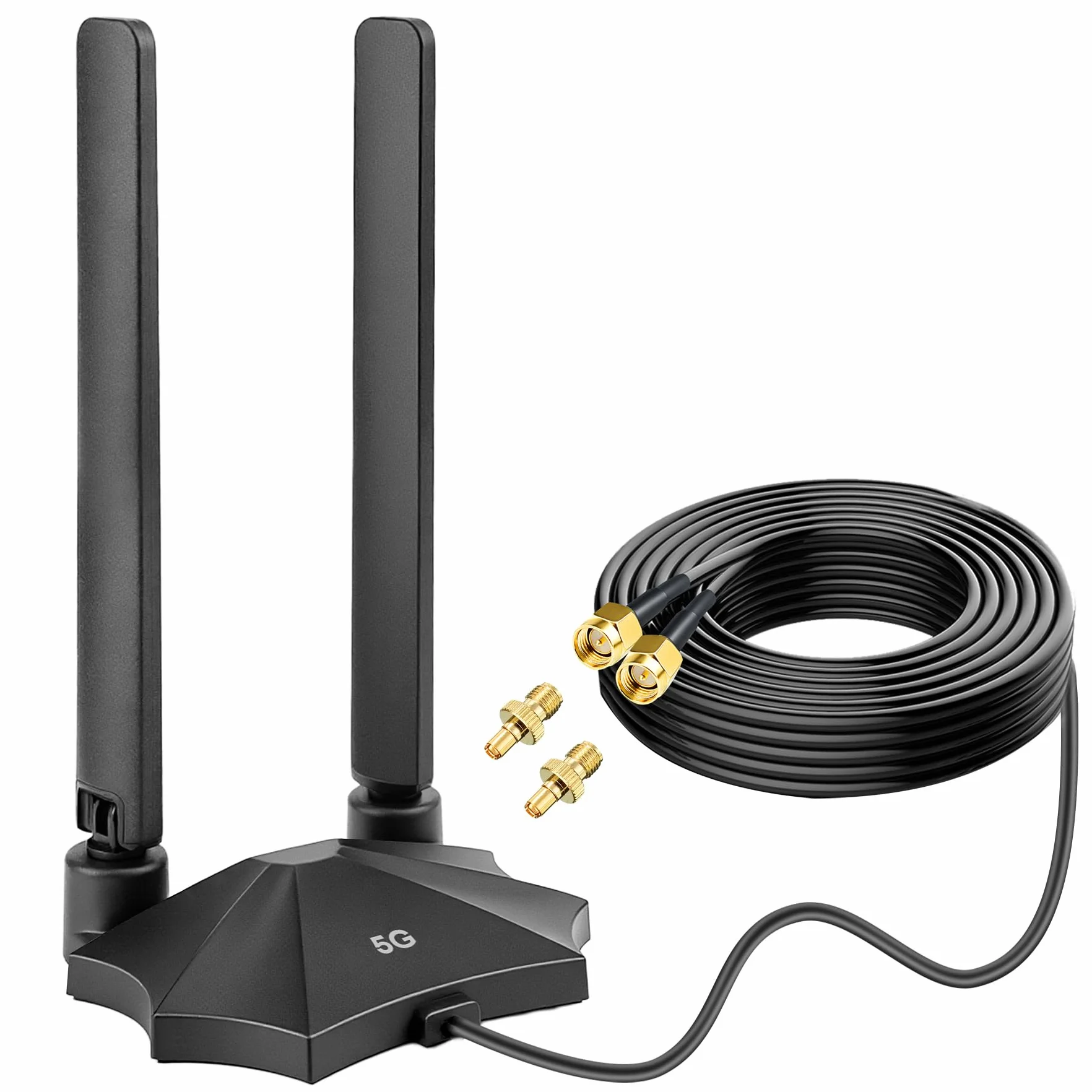 Wzmacniacz sygnału 5G LTE 4G 5dBi SMA TS9 antena zewnętrzna dookólna z podstawą magnetyczną kabel 2 m