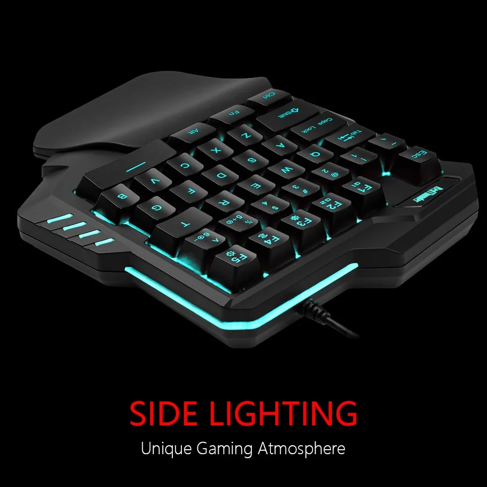 RedThunder 35-klawiszowa podświetlana klawiatura do gier RGB – ergonomiczny gamepad do PUBG LOL WOW DOTA2 – komputer stacjonarny, Mac Gamer