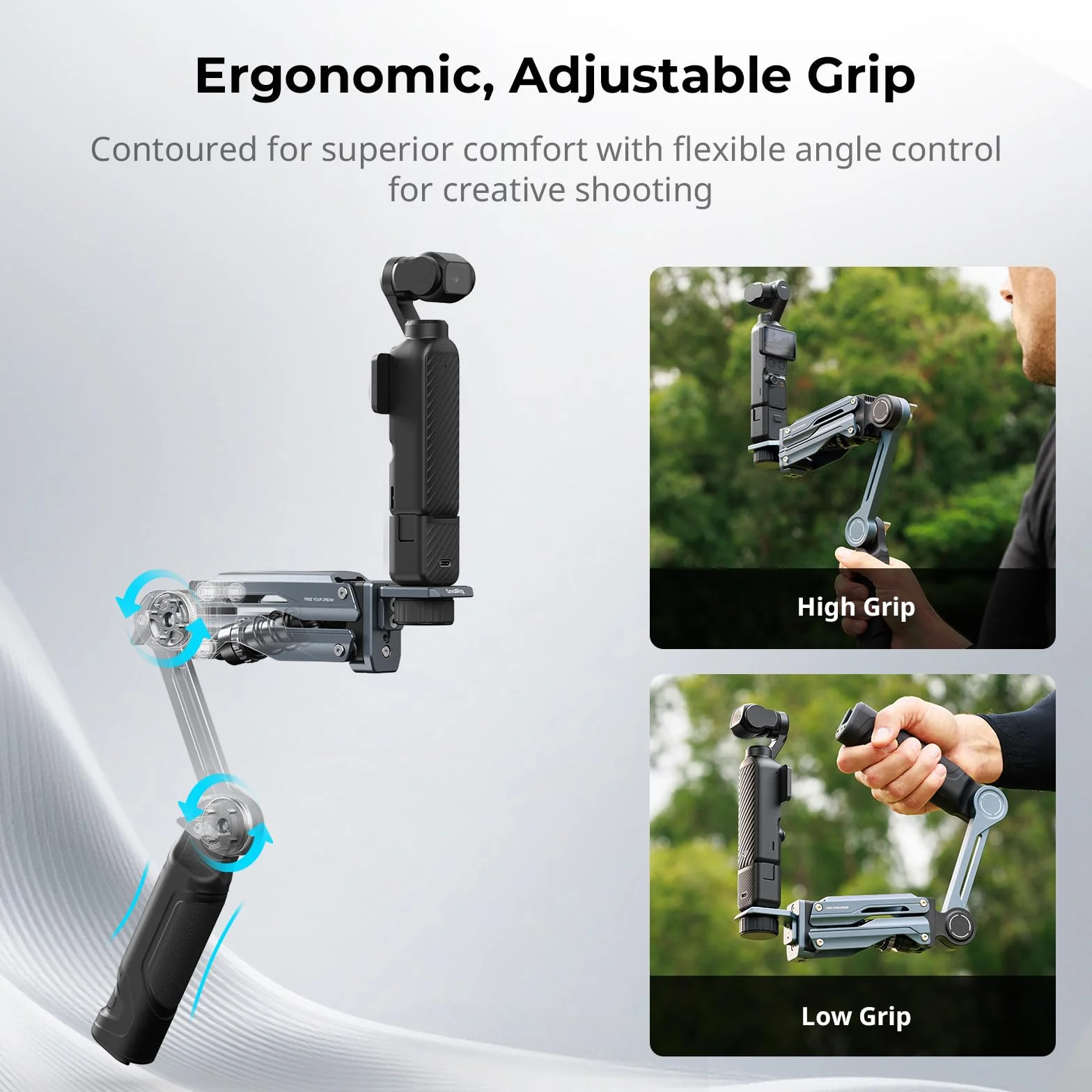 SMALLRIG Ręczne Ramię Amortyzatora, Wyposażone w Sprężynę i Hydrauliczny System Tłumienia, do DJI Osmo Pocket 3/4, do GoPro HERO13, do Insta360 X5/4/3, Maksymalne Obciążenie 600 g - 5508