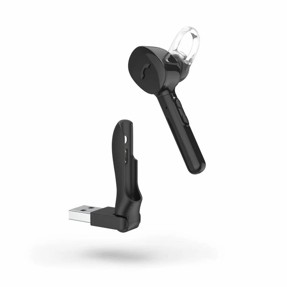 Hama słuchawka bezprzewodowa (zestaw słuchawkowy Bluetooth mono, wireless, CVC 6.0, dokanałowe, mikrofon, do samochodu, do biura) czarna
