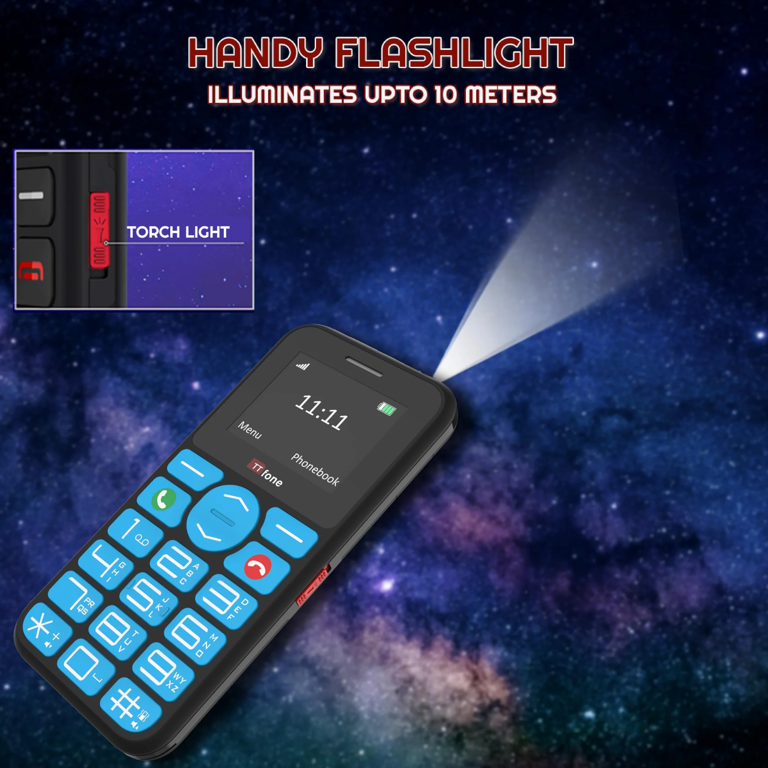 TTfone TT190 Duży przycisk Senior Unlocked Emergency Mobile Phone - najtańszy prosty telefon