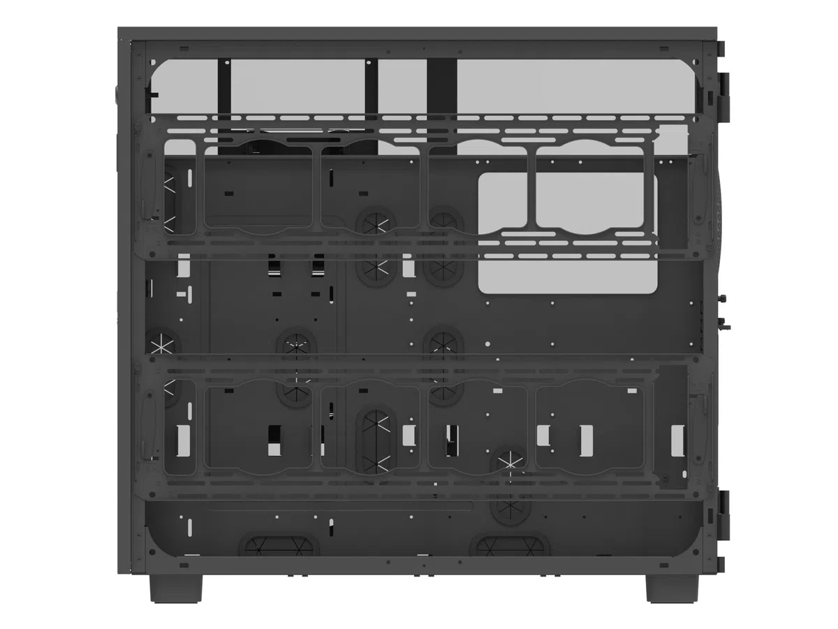 Thermaltake Podwozie AX700 Super Tower: obsługuje płyty główne XL-ATX, pięć kart graficznych i do osiemnastu dysków twardych, dwa perforowane panele boczne, ochrona przed
