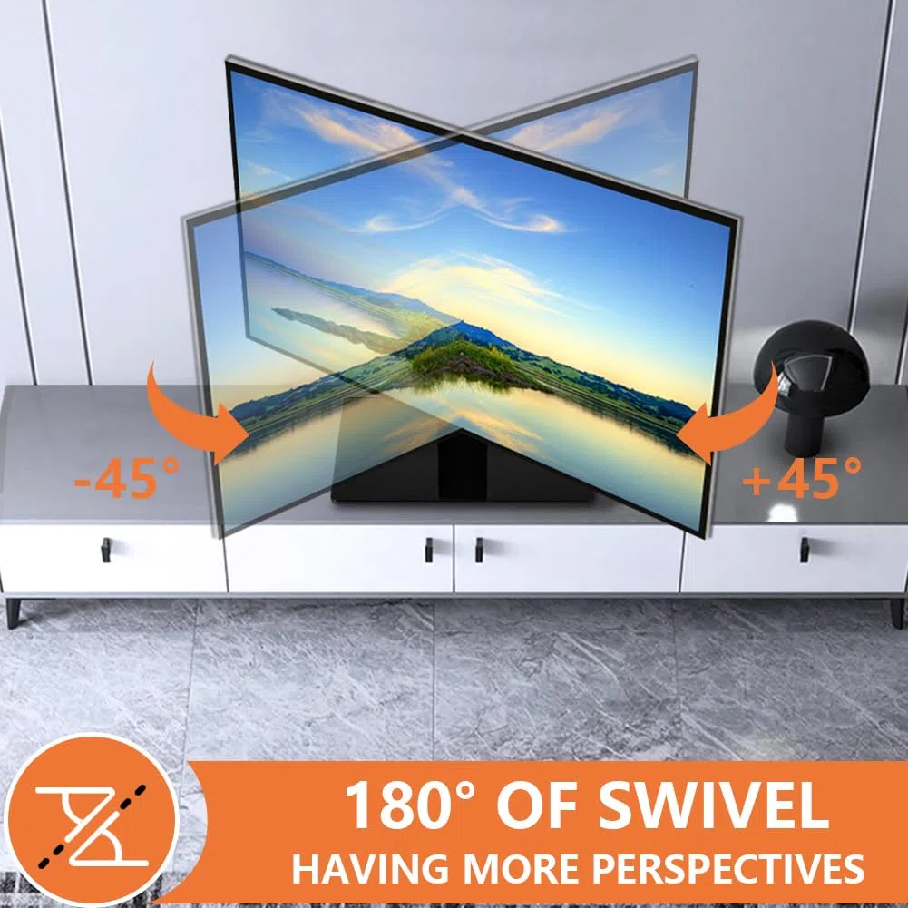 VGOSITE forUniversal TV Stand Base for 13 inch to 43 inch LED TV Table Top TV Mount Stand with Swivel Height Adjustable Hold up 77LBs