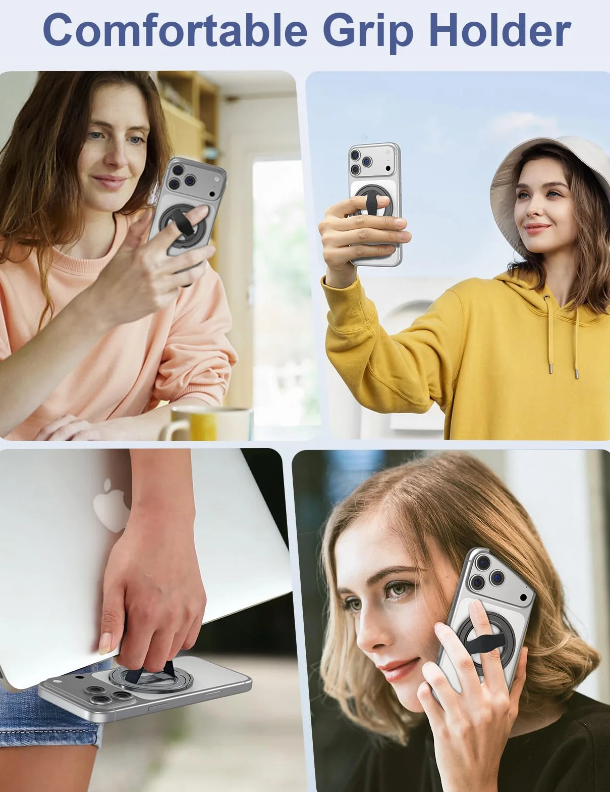 EWA MagOne 3. generacji stojak na telefon magnetyczny uchwyt pierścieniowy kompatybilny z MagSafe do iPhone 16 15 14 13 12 czarny