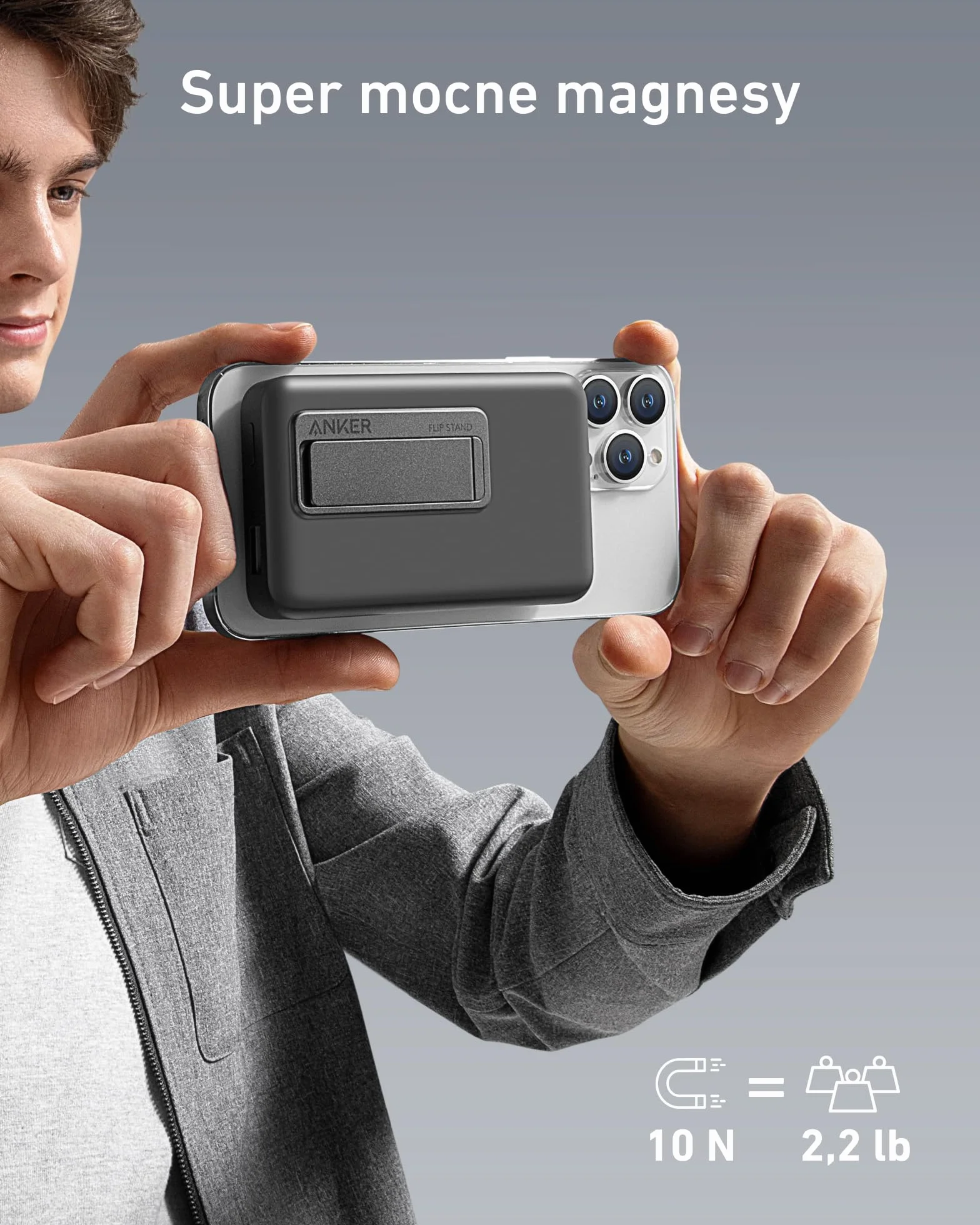 Anker 633 Magnetic Battery, 10 000 mAh, składany, magnetyczny powerbank, kompatybilny tylko z iPhone 16/15 Pro / 15 Pro Max / 14/14 pro