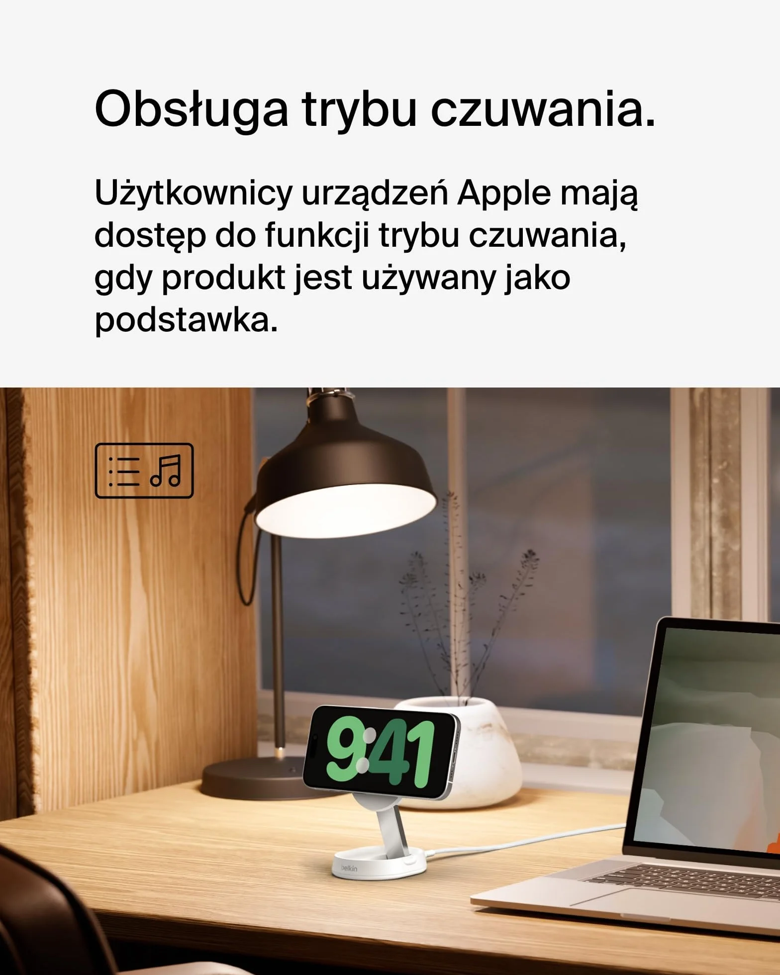 Belkin BoostCharge Pro konwertowalna podstawka ładująca 15W MagSafe bezprzewodowa ładowarka Qi2 do iPhone 15, 14, AirPods biała