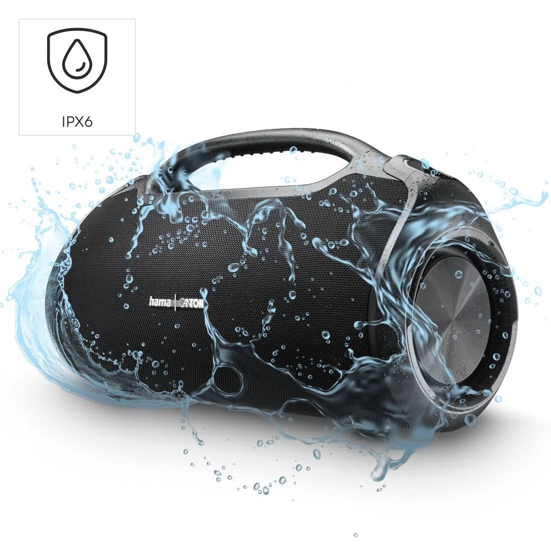 Hama Bezprzewodowy przenośny głośnik Bluetooth Ultimate Pro, mocny 120 W, 24-godzinny czas ładowania, wodoodporny głośnik IPX6, pyłoszczelny, wbudowany power bank USB-C, czarny