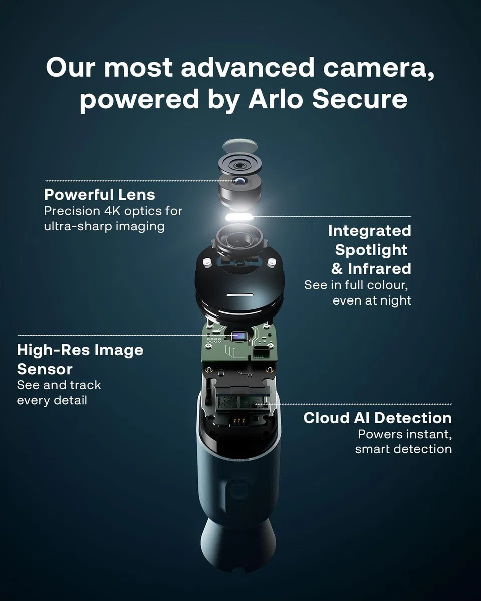 Arlo Ultra 2 4K IP zewnętrzna kamera monitorująca, zestaw 4 kamer | bezprzewodowa | z oświetleniem | tryb nocny w kolorze | czujnik ruchu | syrena | 3 msc. okresu testowego Arlo Secure