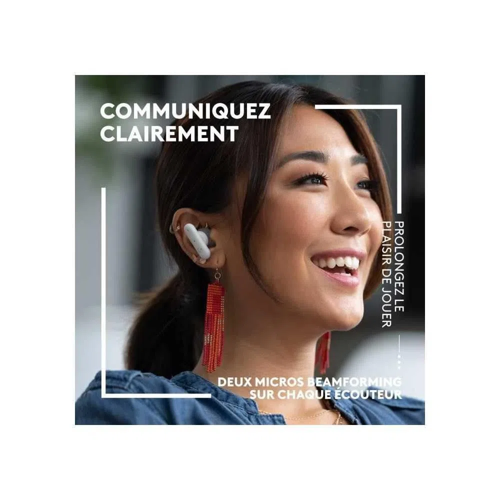Logitech G FITS True Bezprzewodowe Słuchawki dla Graczy | Kształt, LIGHTSPEED + Bluetooth, 4 Mikrofony Beamforming, PC, Mac, PS5, PS4, Komórka, Nintendo Switch - Biały