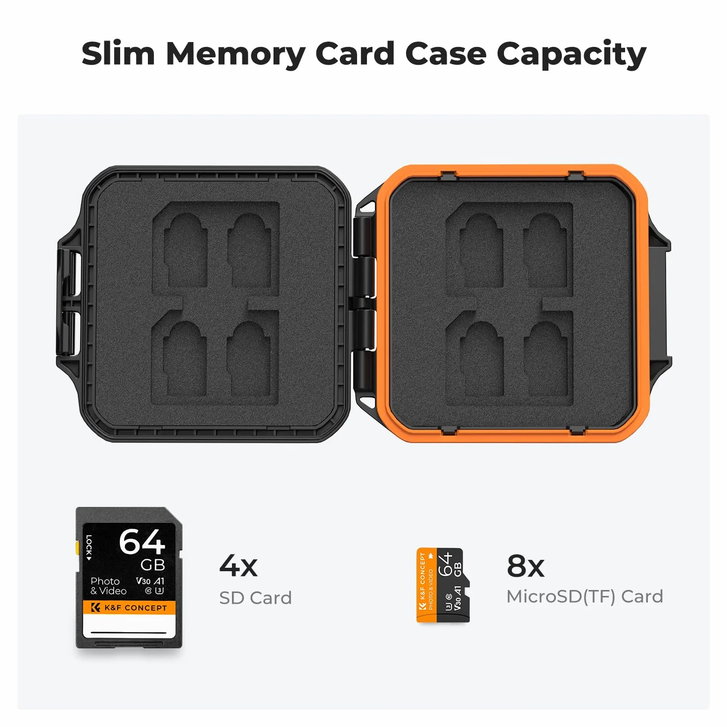 K&F CONCEPT Etui ochronne na 16 kart pamięci Micro SD TF, kompaktowe, wodoodporne i odporne na uderzenia, przenośne pudełko do przechowywania 16 kart Micro SDXC Micro SDHC TF