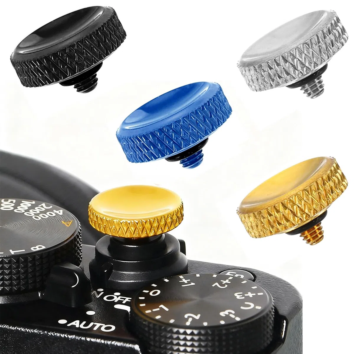 4 sztuki przycisku wyzwalania migawki aparatu, przycisk migawki do aparatu, pełna miedź, wklęsły przycisk migawki, kompatybilny z Fujifilm X-TS, Leica M1, Sony RX1, Hasselblad XD7, Canon F-1, Nikon