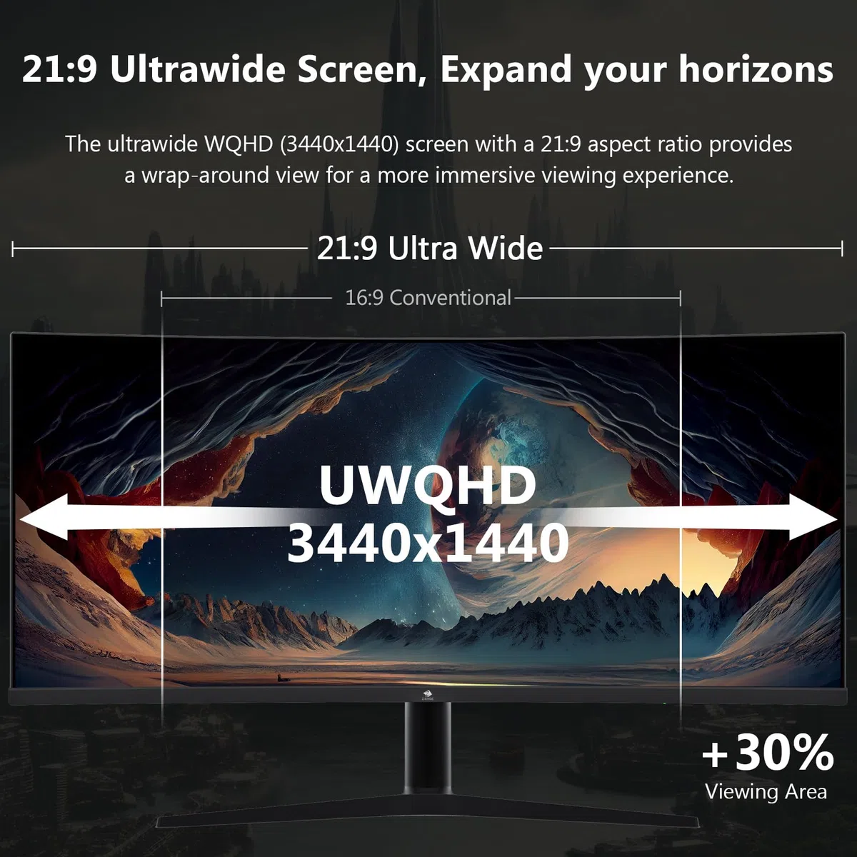 Z-Edge Monitor Gamingowy Zakrzywiony 34” 21:9 ultraszeroki UWQHD 3440x1440, 165 Hz, MPRT 1 ms, 1500R VA, FreeSync, podstawa regulowana wysokości i pochylenia, HDMI 2.0, DP 1.4, oświetlenie RGB