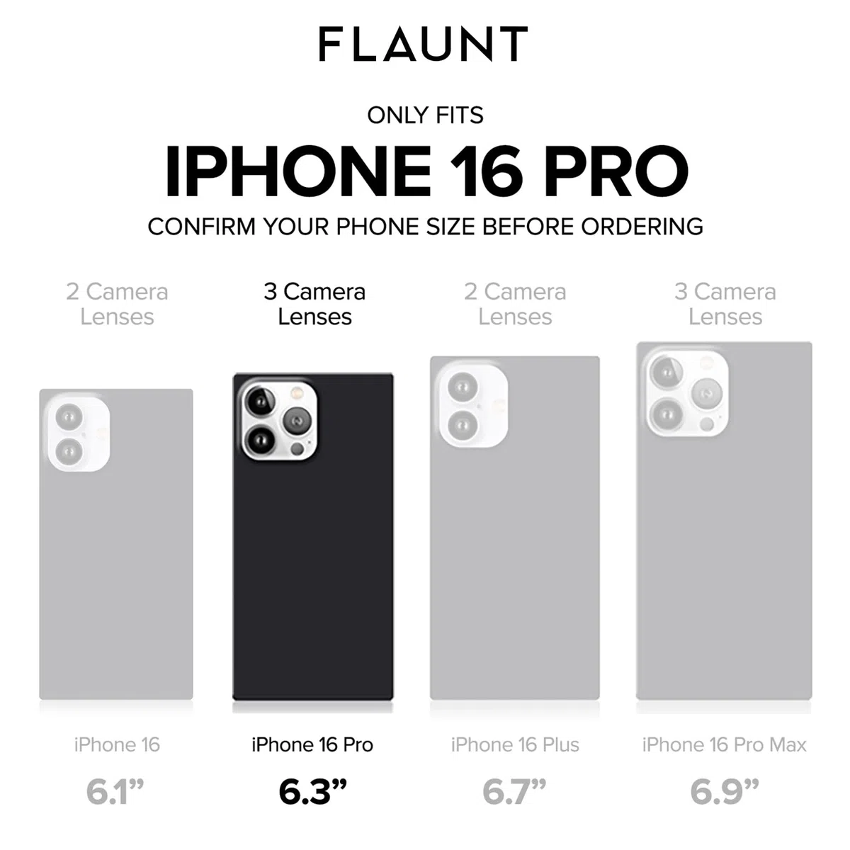 Flaunt Kwadratowe etui ochronne, kompatybilne z iPhone'em 16 Pro, kompatybilne z MagSafe i bezprzewodowym ładowaniem, testowane upadkowo i odporne na wstrząsy, oficjalne kwadratowe etui na telefon