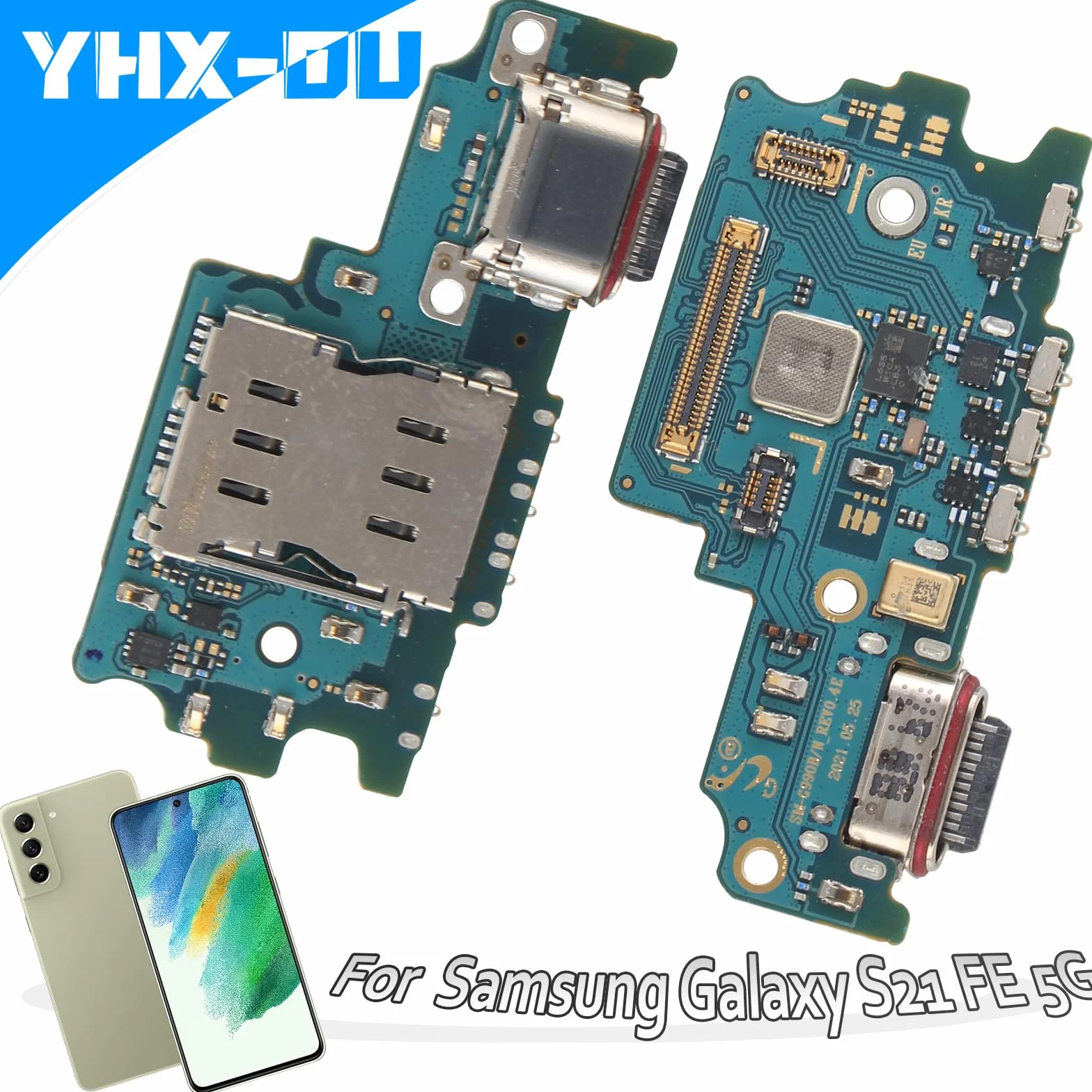 6.4'' gniazdo ładowania do Samsung Galaxy S21 FE 5G SM-G990B SM-G990U SM-G990W SM-G990E Dock Connector Port Charger Ładowarka Port Mikrofon Audio Jack Flex kabel + narzędzie instalacyjne