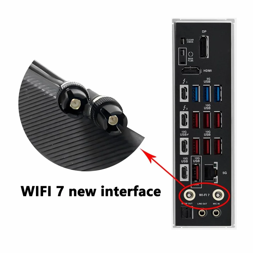 Kabel antenowy WiFi 7 do ASUS ROG Crosshair X870E, ROG Strix B850 B860 X870 Z790 Z890, ROG Maximus Z890 Z790, TUF Gaming X870E, Prime B840M B840 B850M B850 B866 0M B866 0 Z890 ProArt Z890