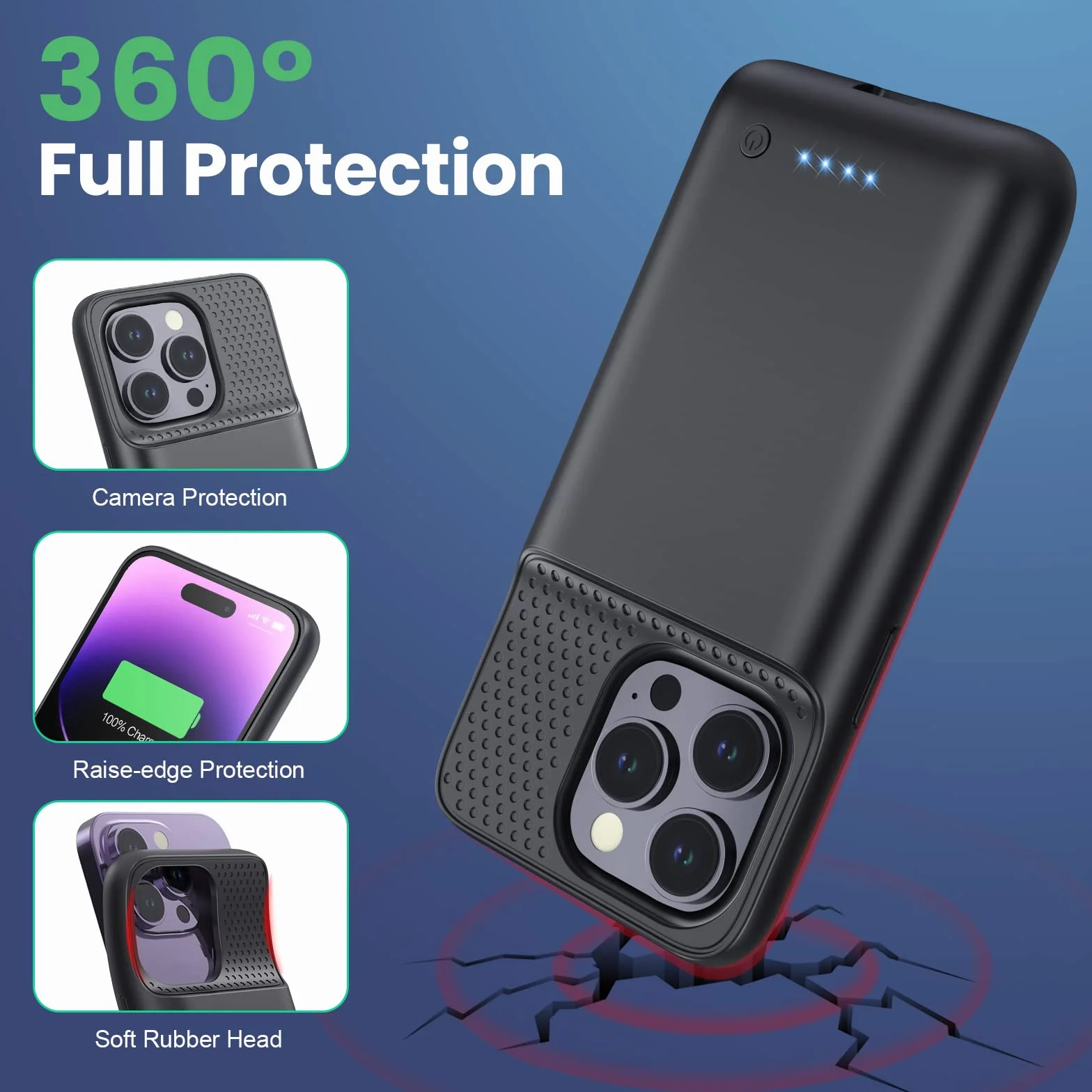 Etui z akumulatorem iPhone 14 Pro 7200 mAh przenośna ładowarka