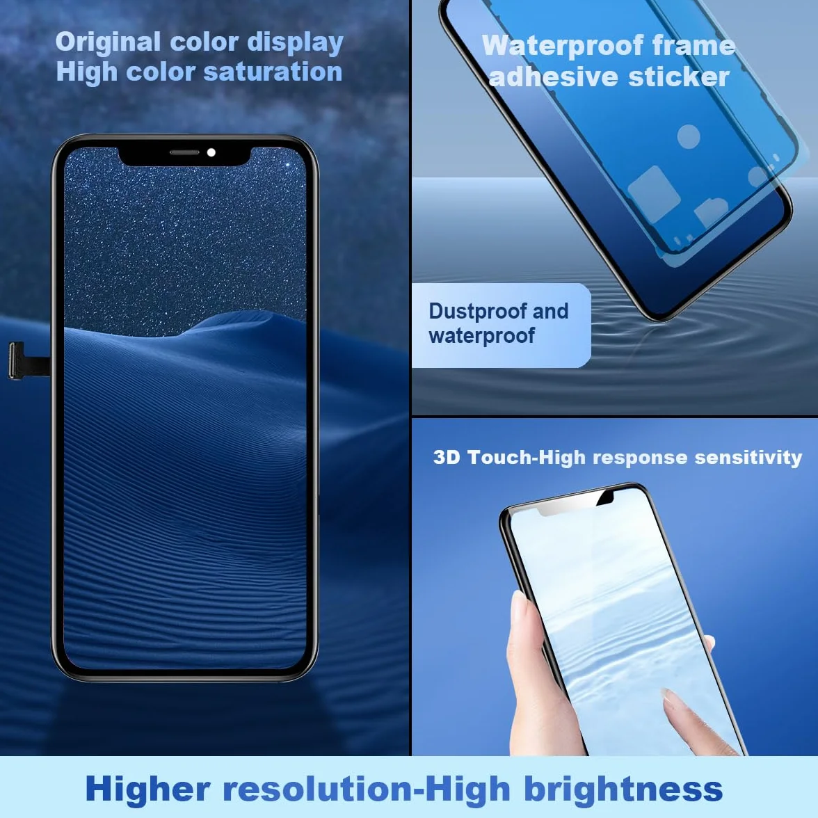 EFaith Zapasowy ekran do iPhone'a 12/12 Pro 6,1" Full HD LCD Dotykowy Digitizer Assembly z kompletnym zestawem naprawczym, ochraniaczem ekranu, model A2172, A2402, A2403, A2404, A2341, A2406