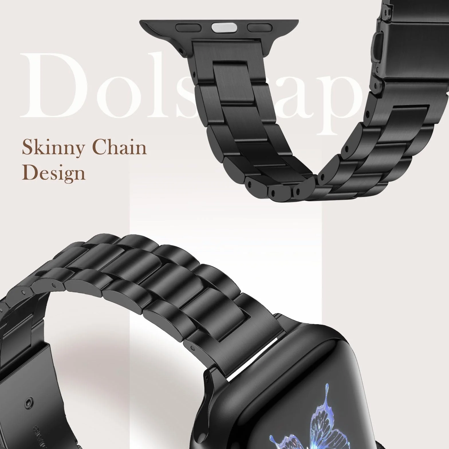 Cienkie metalowe paski ze stali nierdzewnej kompatybilne z Apple Watch Band 49/46/45/44/42/41/40/38 mm iWatch Ultra 2/1 Series 10 9 8 7 SE